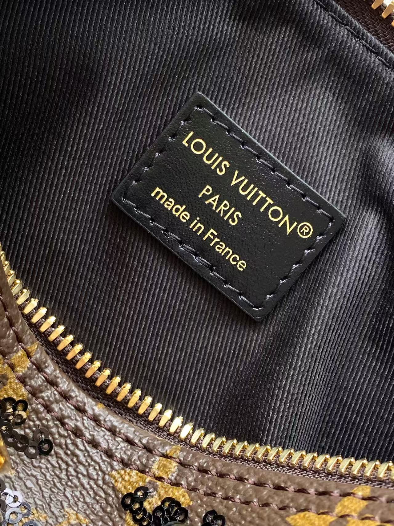 LV 2026 Speedy Bandoulière 20 Bag Black Brown Canvas Leather 281524