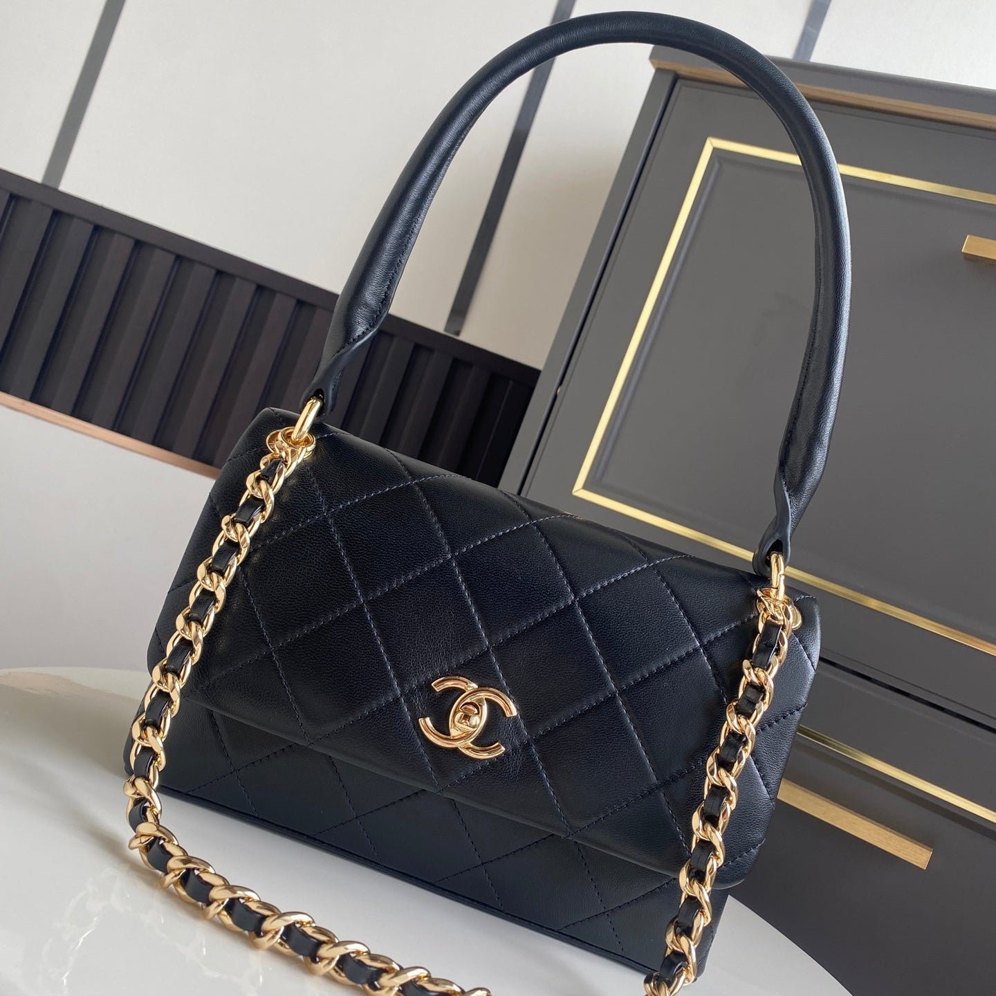 Chanel 2026 Flap Bag With Handle Bag 25cm Lambskin