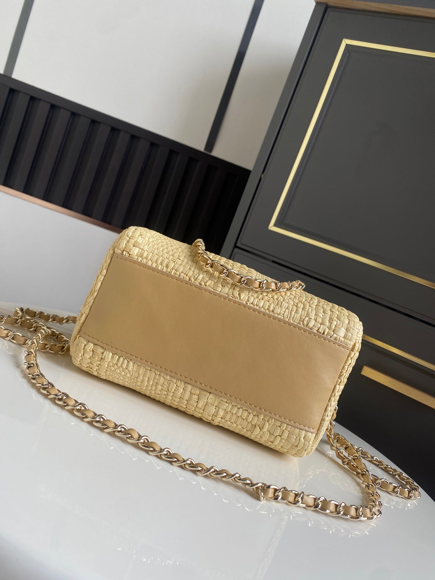 Chanel 2026 Bowling Bag 18.5cm Raffia Leather