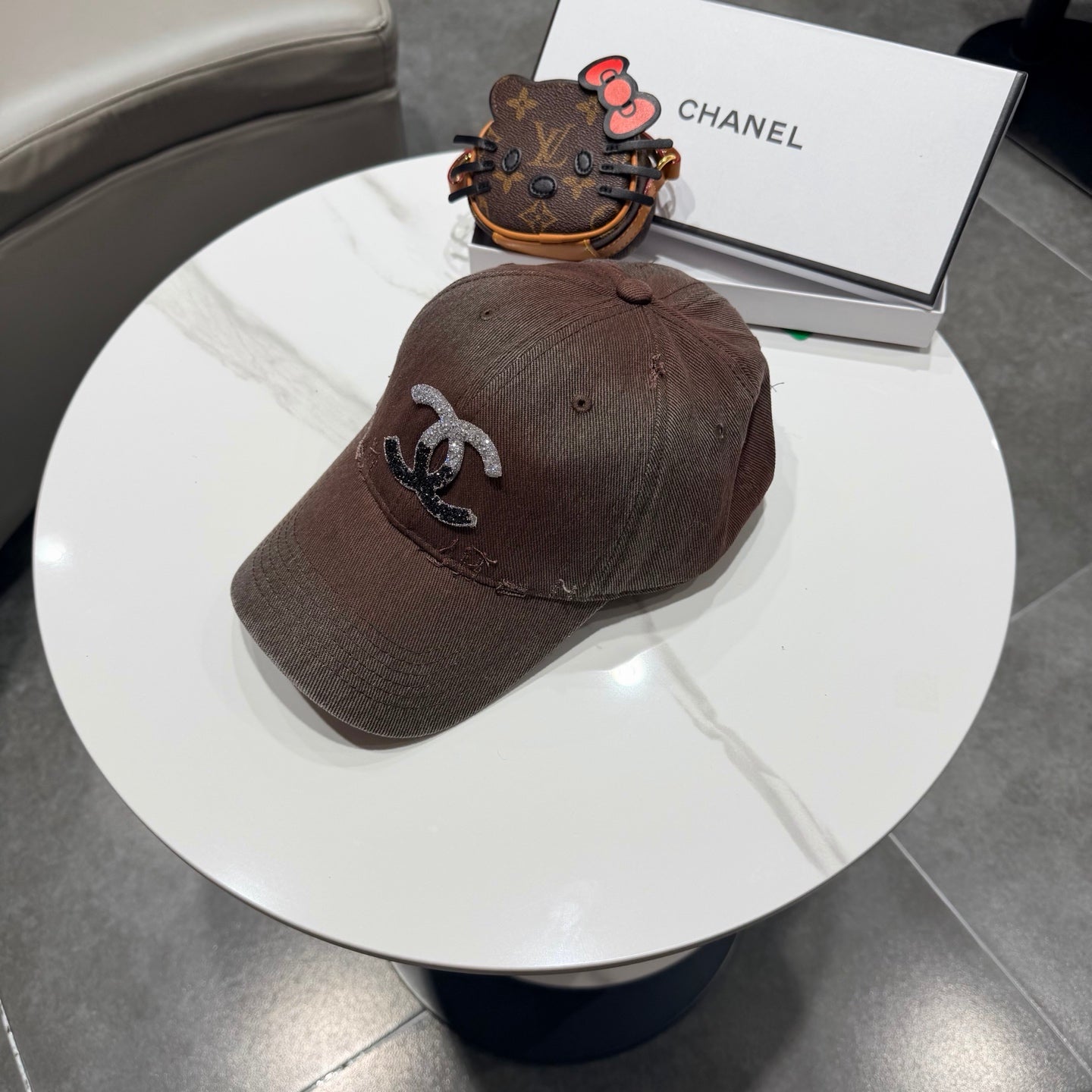 Chanel Logo Denim Cap 400805