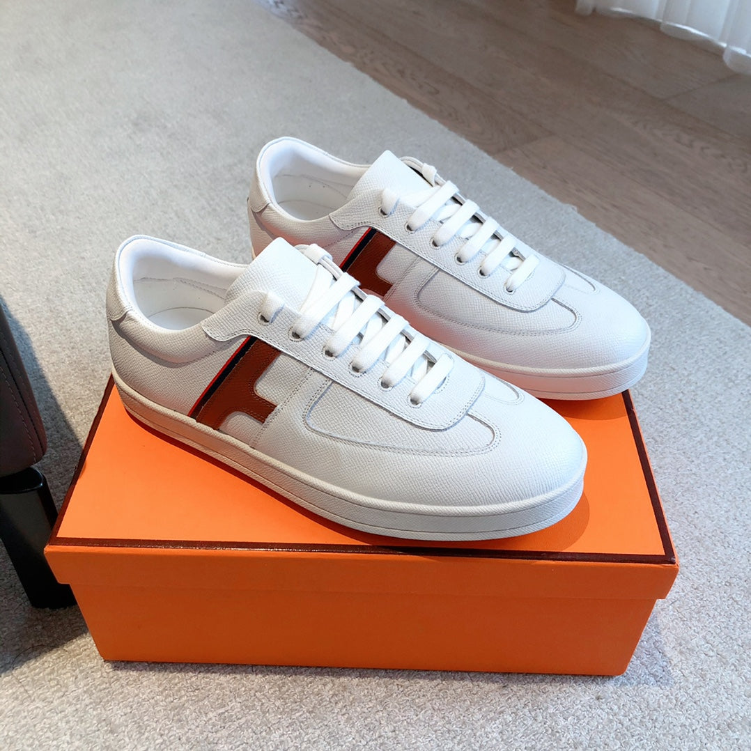 HM BOOMERANG SNEAKER WHITE AND RED CALFSKIN