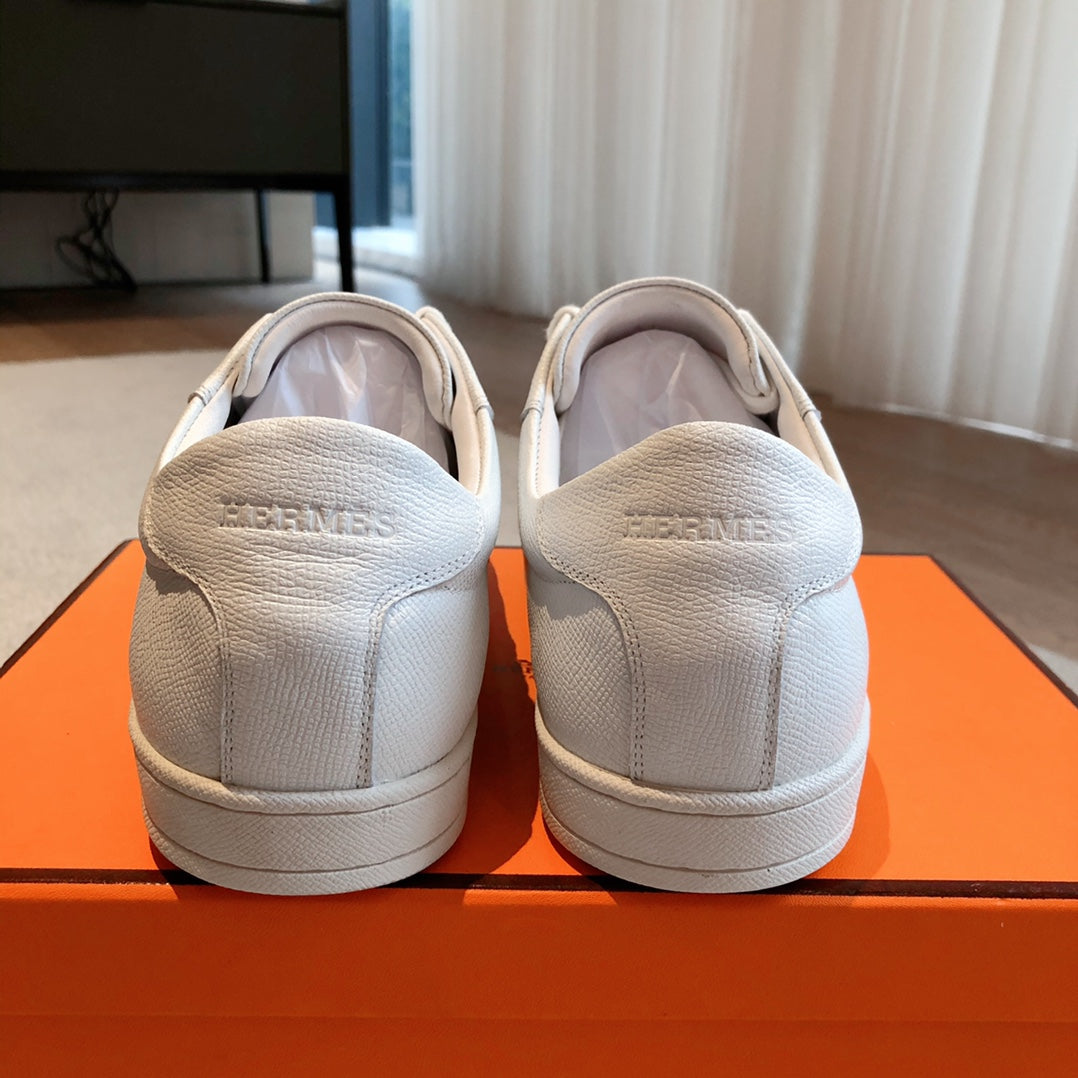 HM BOOMERANG SNEAKER WHITE AND RED CALFSKIN