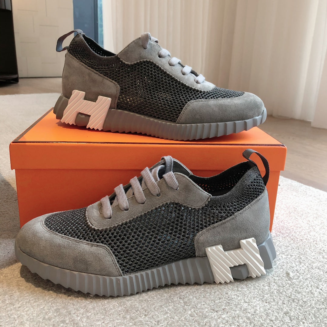 HM Men's 25 Sneaker Grey Mesh Suede 541306