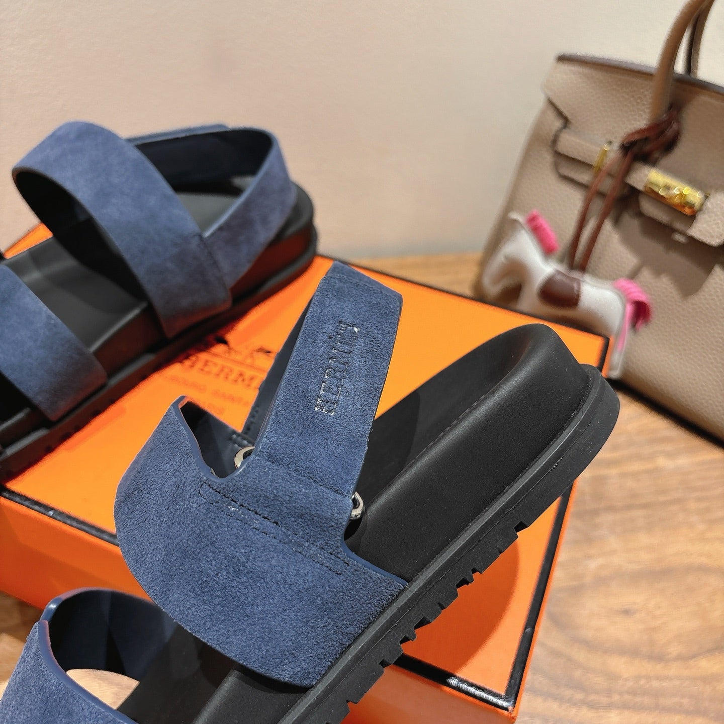 HM Men's 25 Genius  Sandals Blue Suede 651352