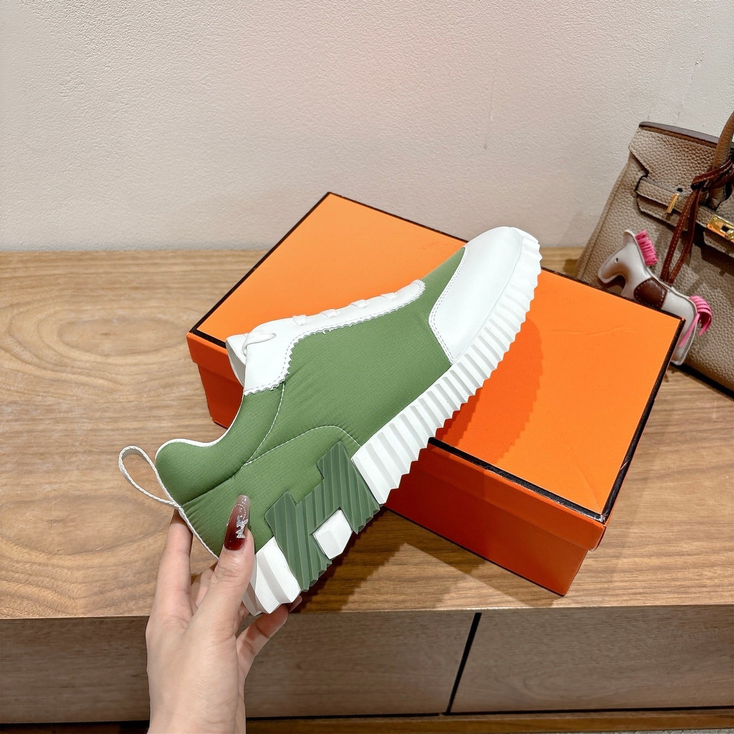 HM 25 Bouncing Sneaker Green Lamskin 318383