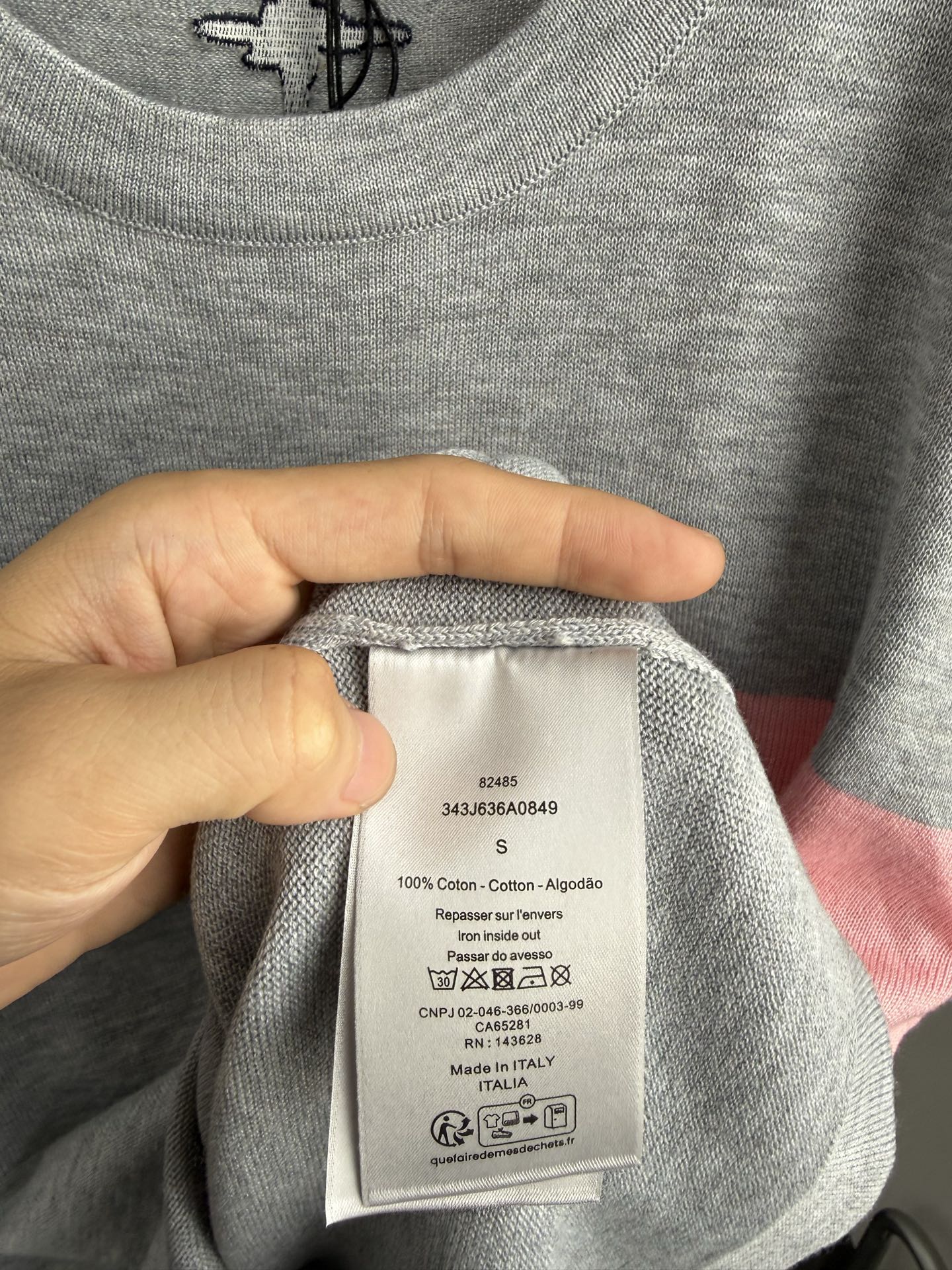 Dior 2026 Knit Short-Sleeve T-Shirt Grey Cotton 482700