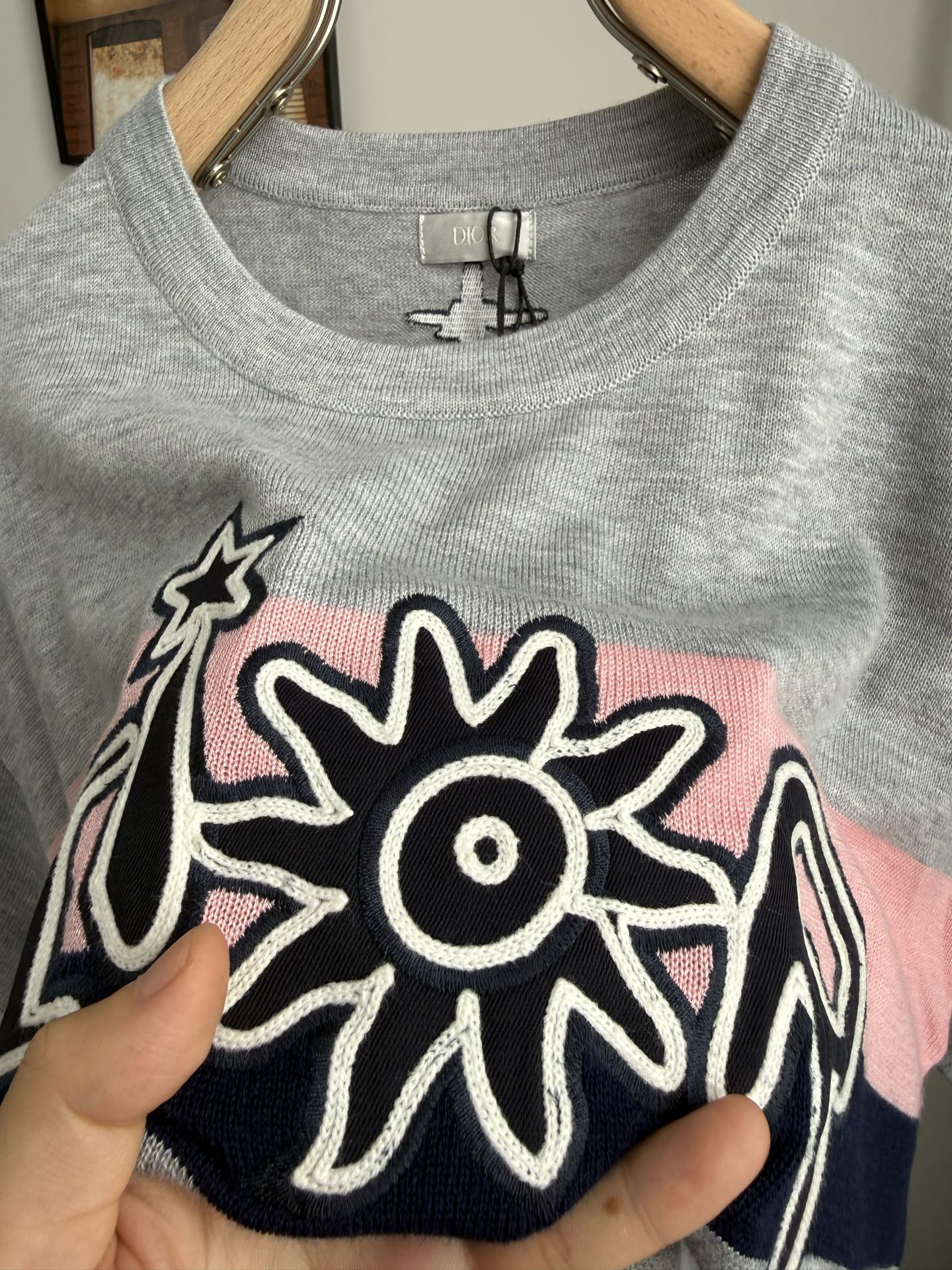 Dior 2026 Knit Short-Sleeve T-Shirt Grey Cotton 482700