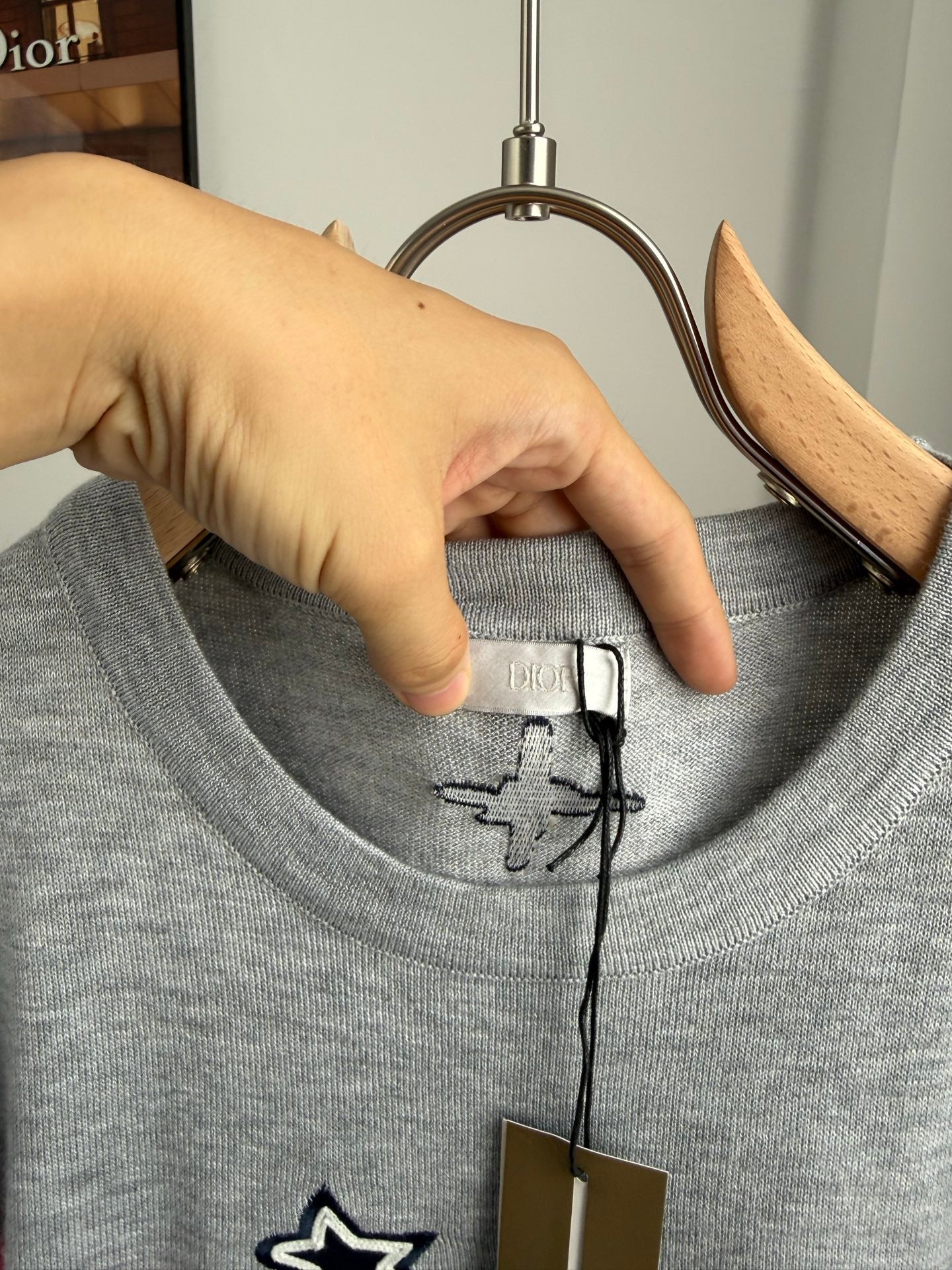 Dior 2026 Knit Short-Sleeve T-Shirt Grey Cotton 482700