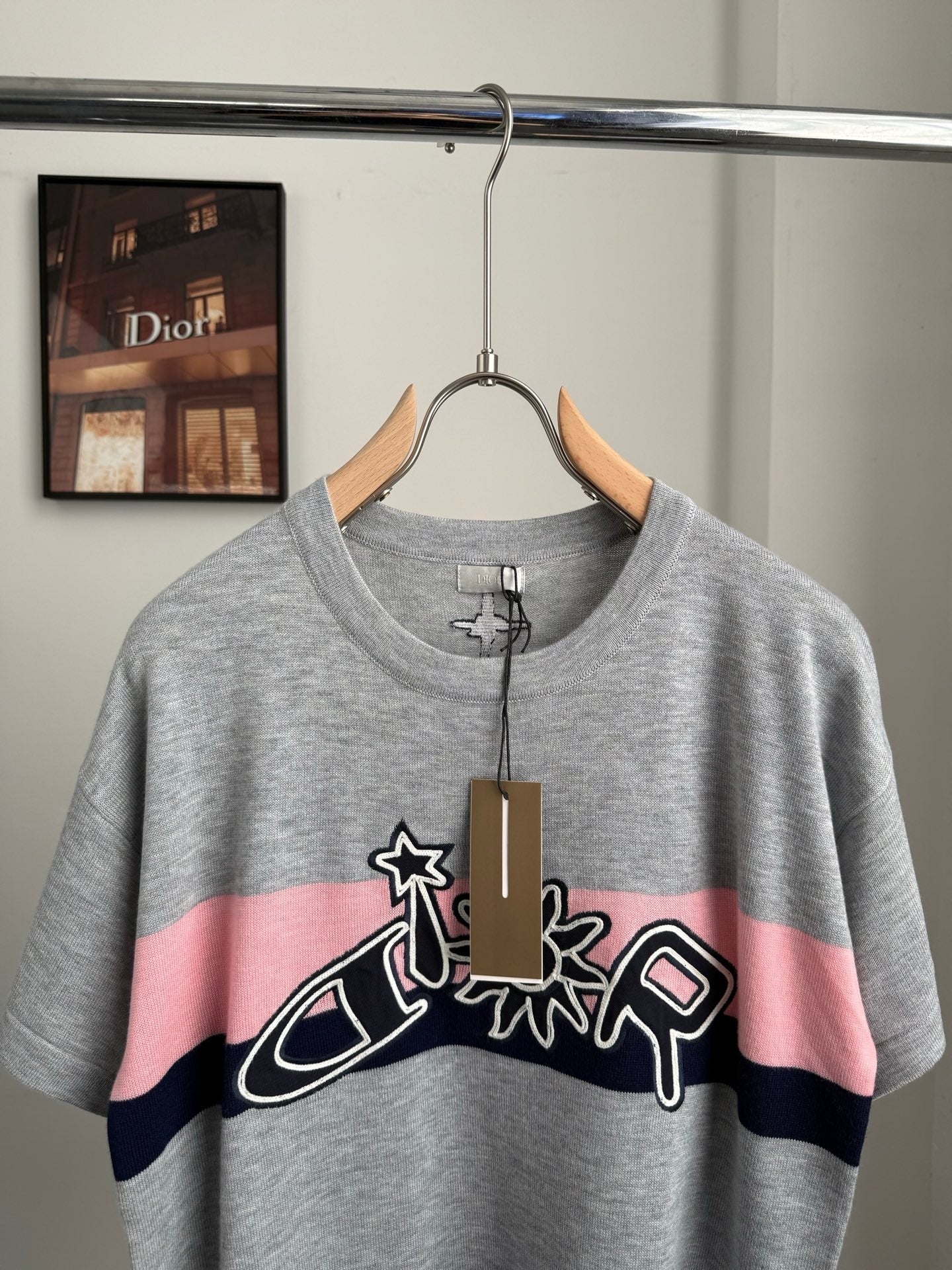 Dior 2026 Knit Short-Sleeve T-Shirt Grey Cotton 482700