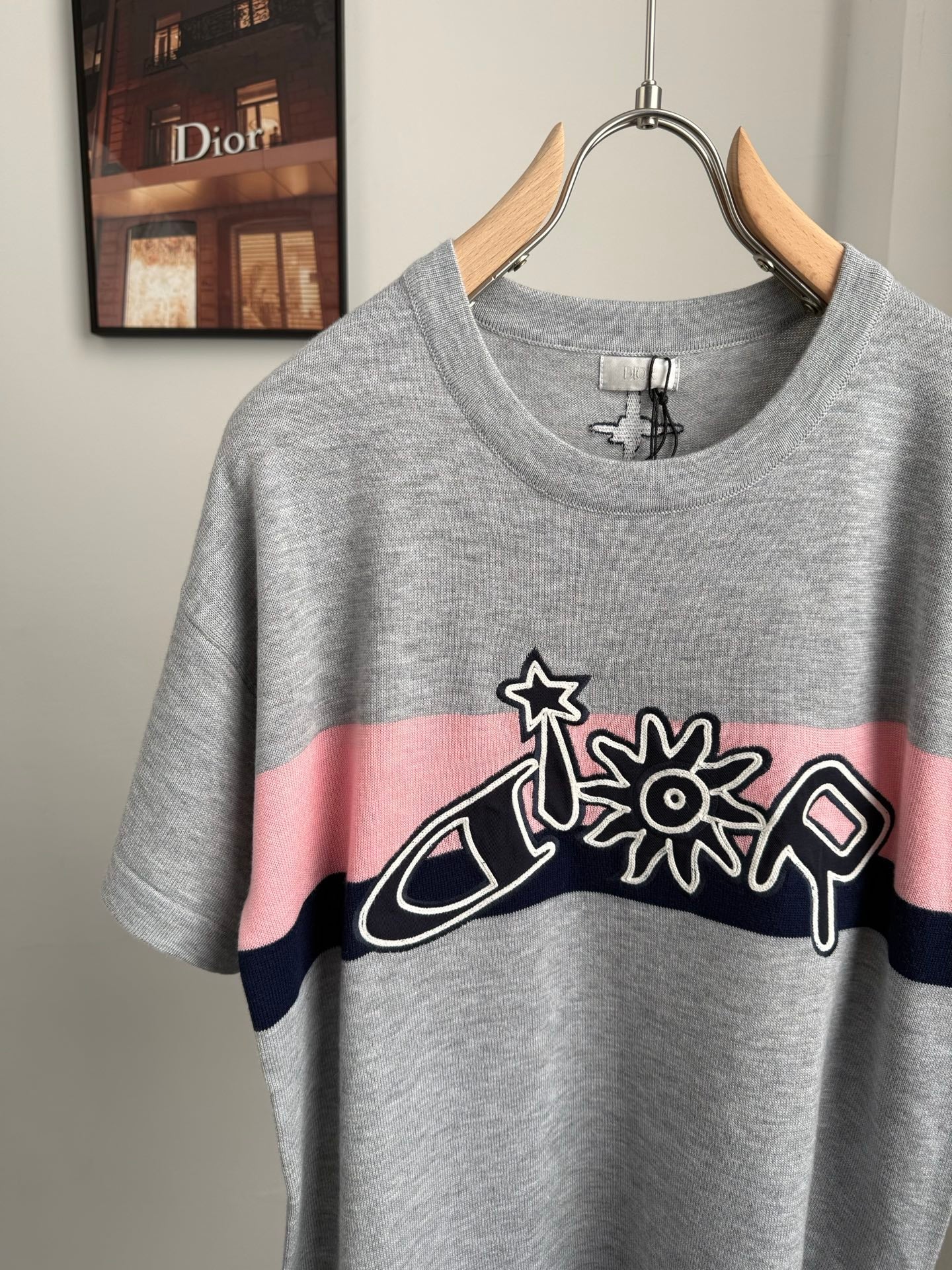 Dior 2026 Knit Short-Sleeve T-Shirt Grey Cotton 482700