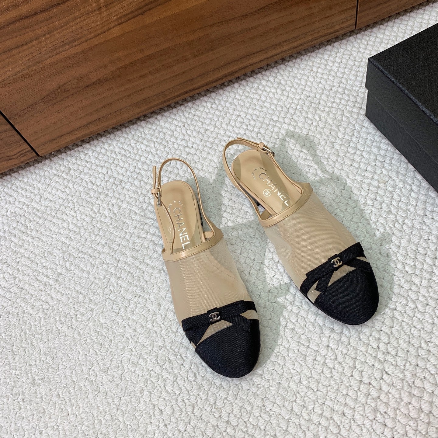 Chanel 2026 Slingback Flats Mesh Grosgrain 792615