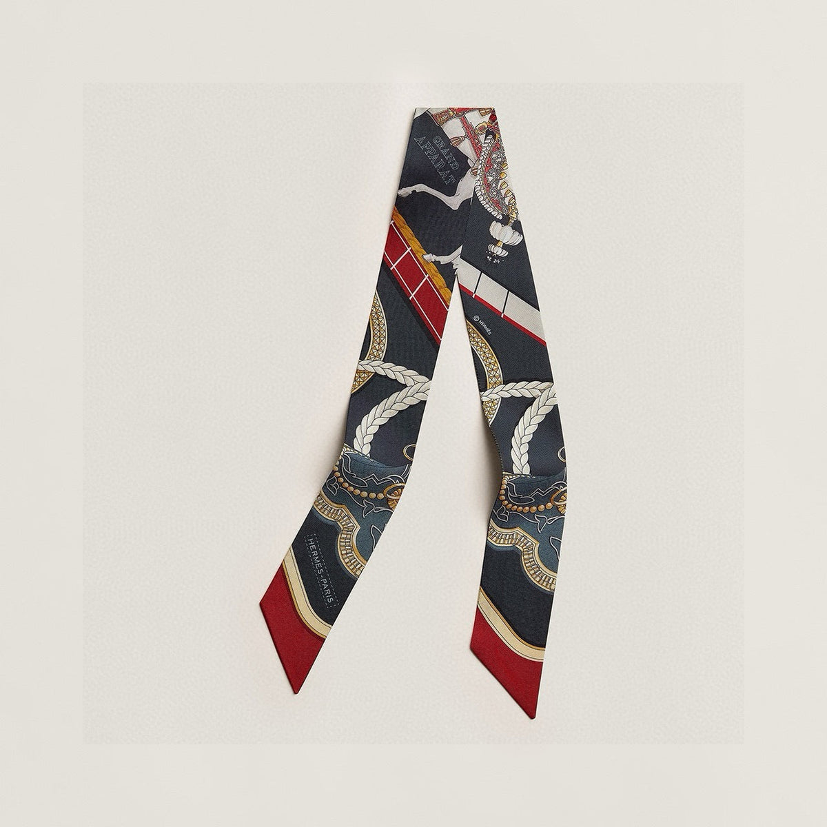 HM Twilly Mini Scarf 86CM Orange Black Blue Mulberry Silk 968827