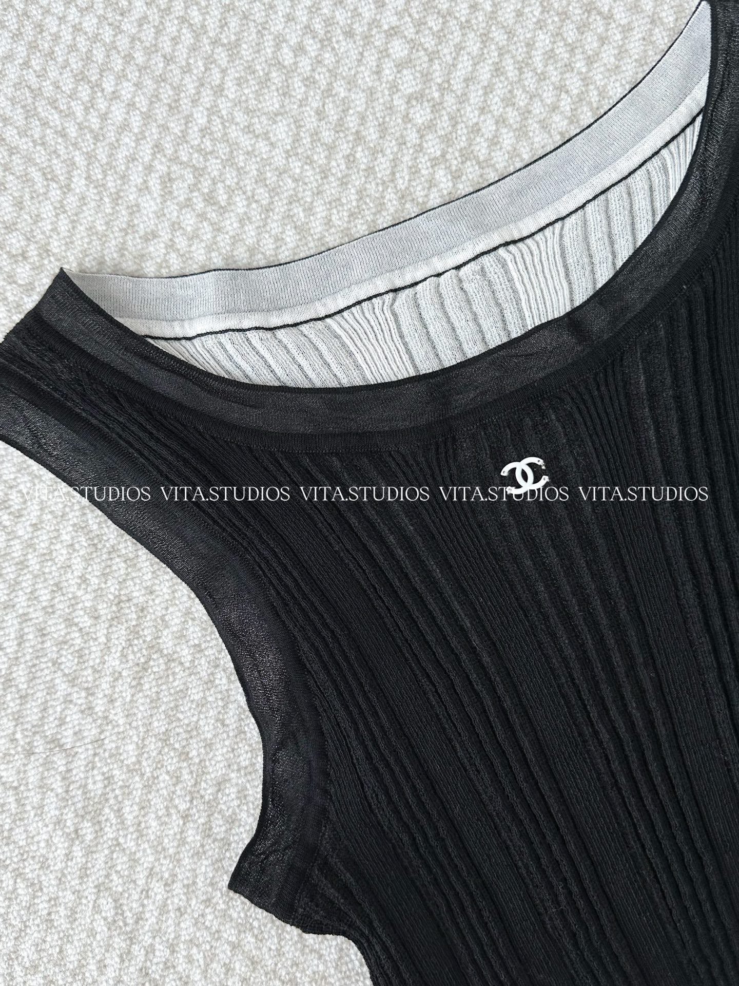Chanel 2026 Vest Shirt Black Cotton 634555