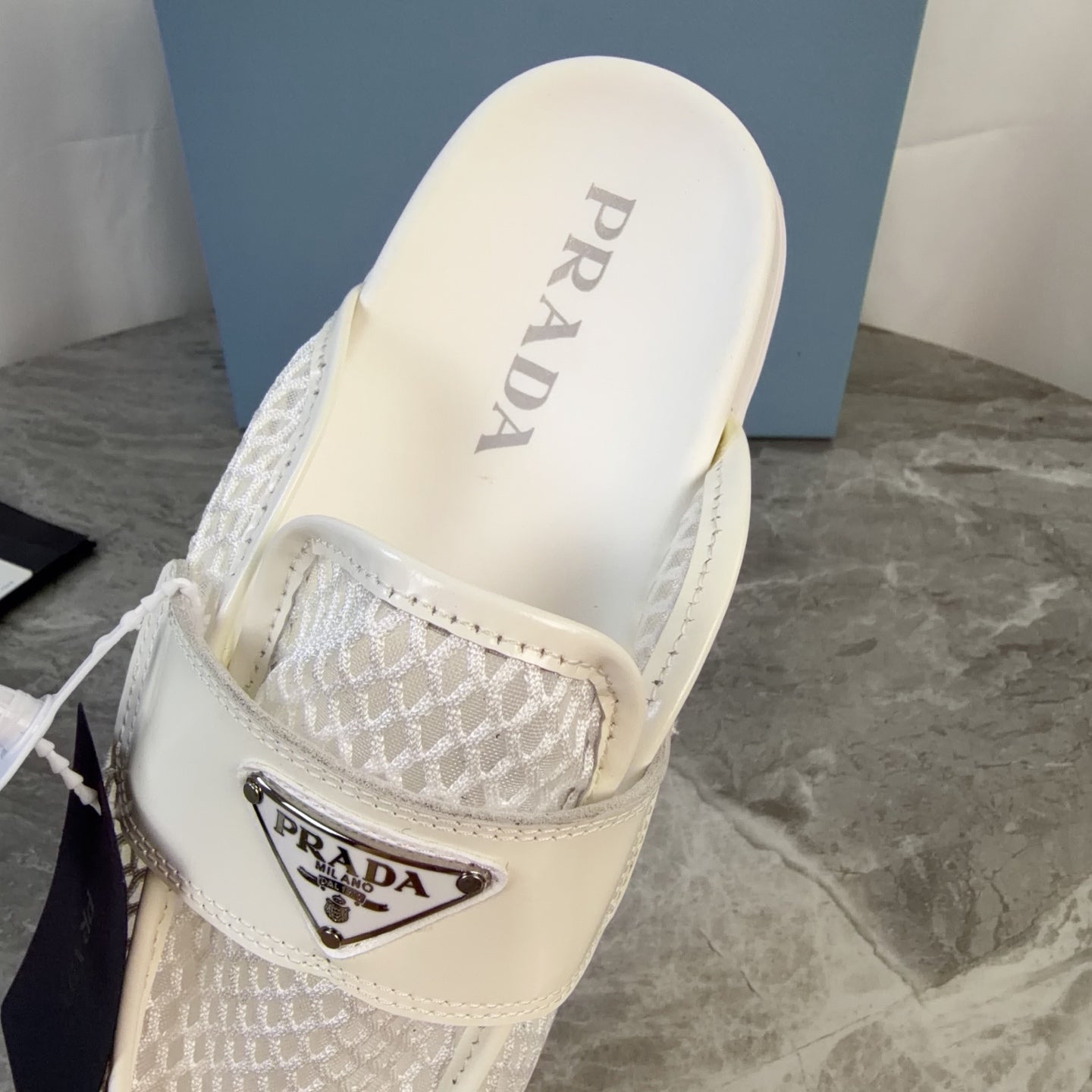 Prada 2026 Platform Mules 45mm Raffia Leather 789434