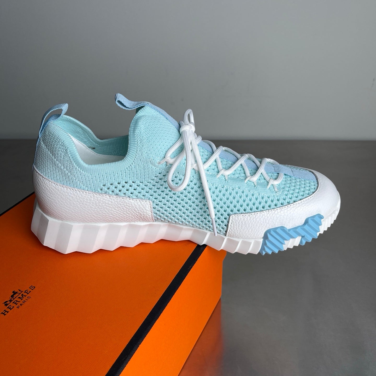 HM Men's 25 Lift Sneaker Pastel Blue Mesh Calfskin 703772