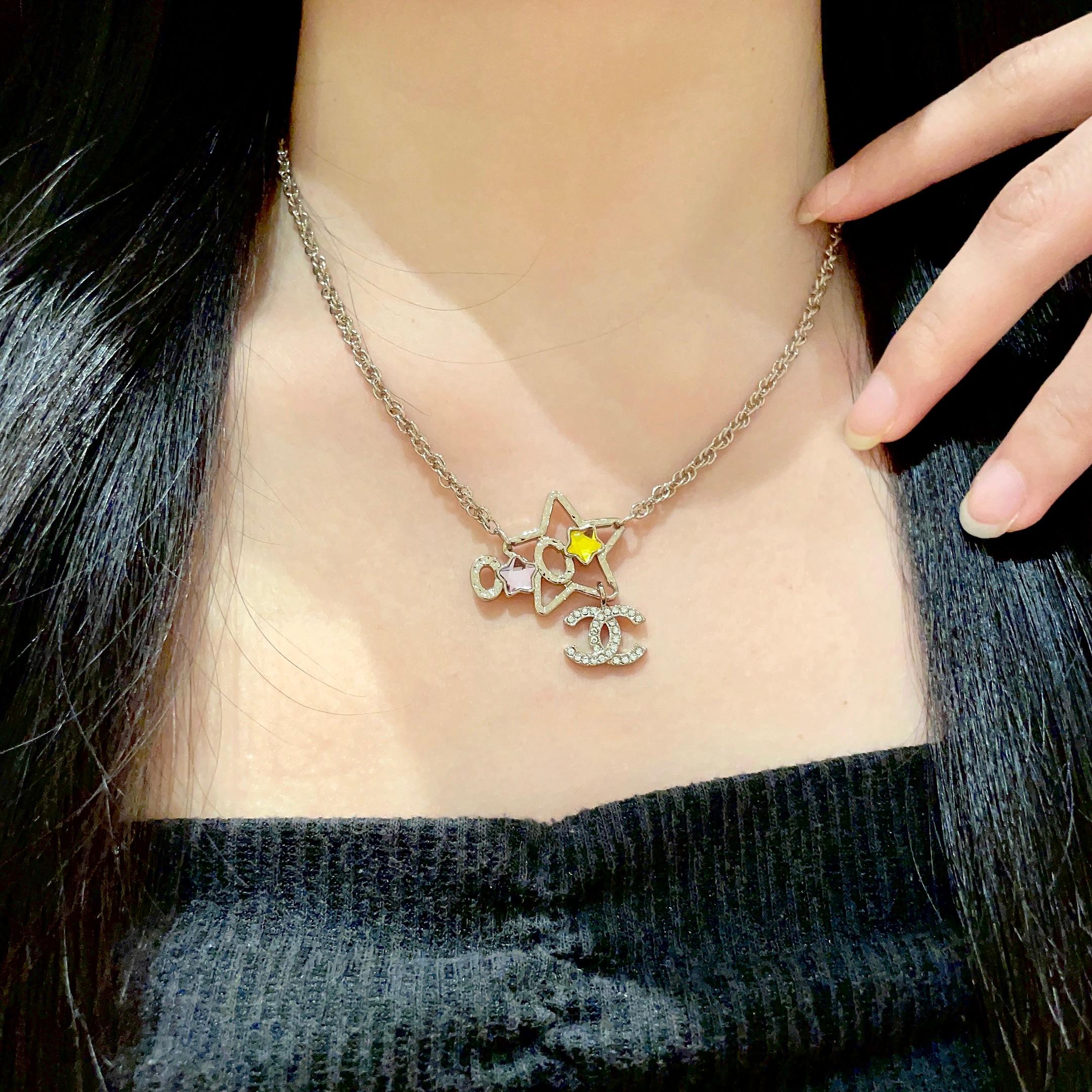 CC Vintage  Double C Star Gold Diamond Necklaces