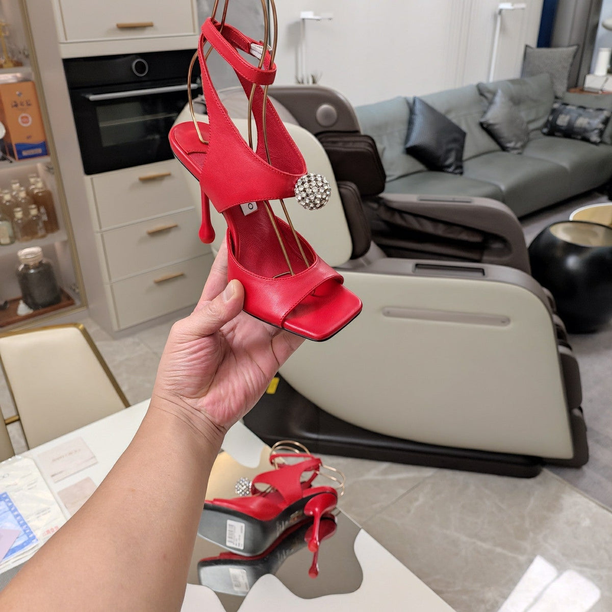 Jimmy 25 Orb 100 Sandal Red Nappa Leather 240018