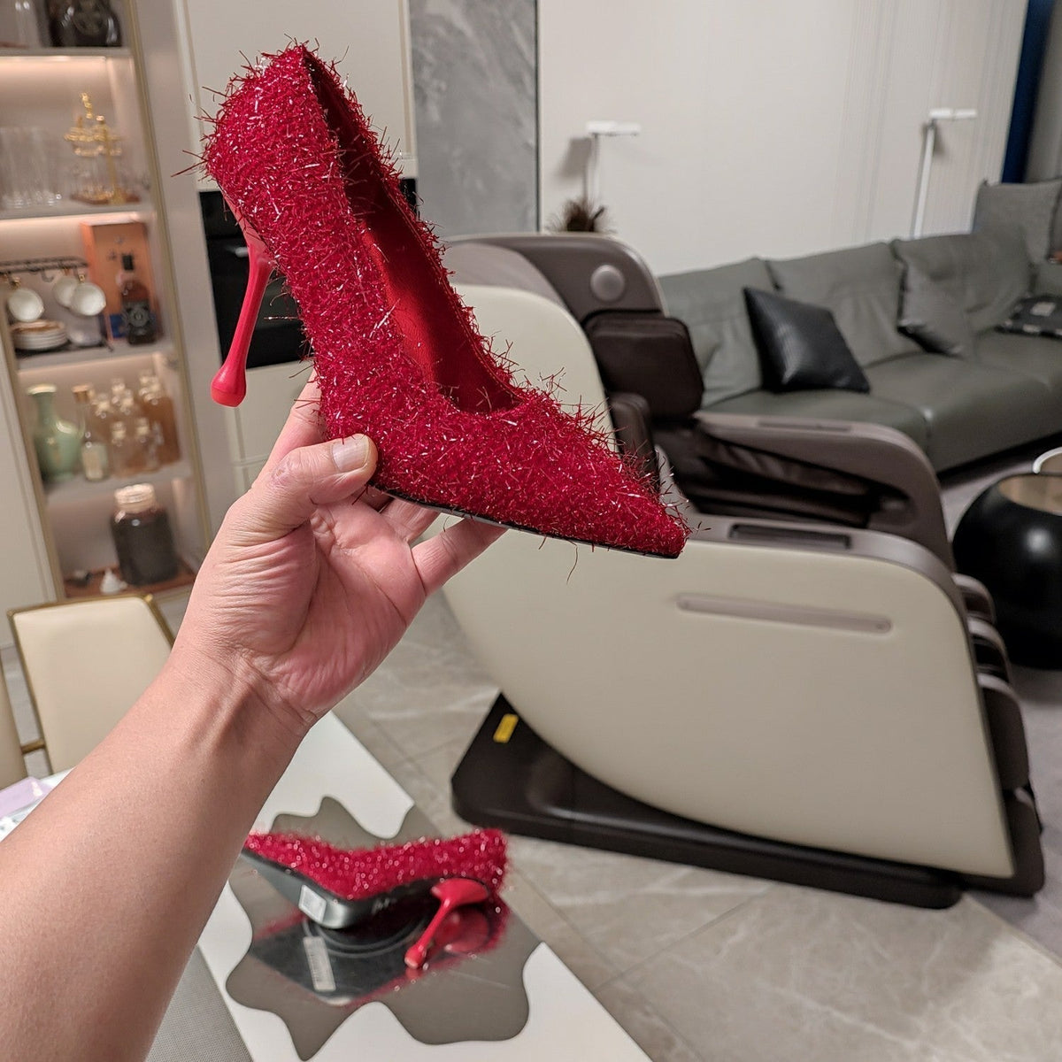 Jimmy 25 Ixia 100 Pump Ruby Red Tinsel 240024