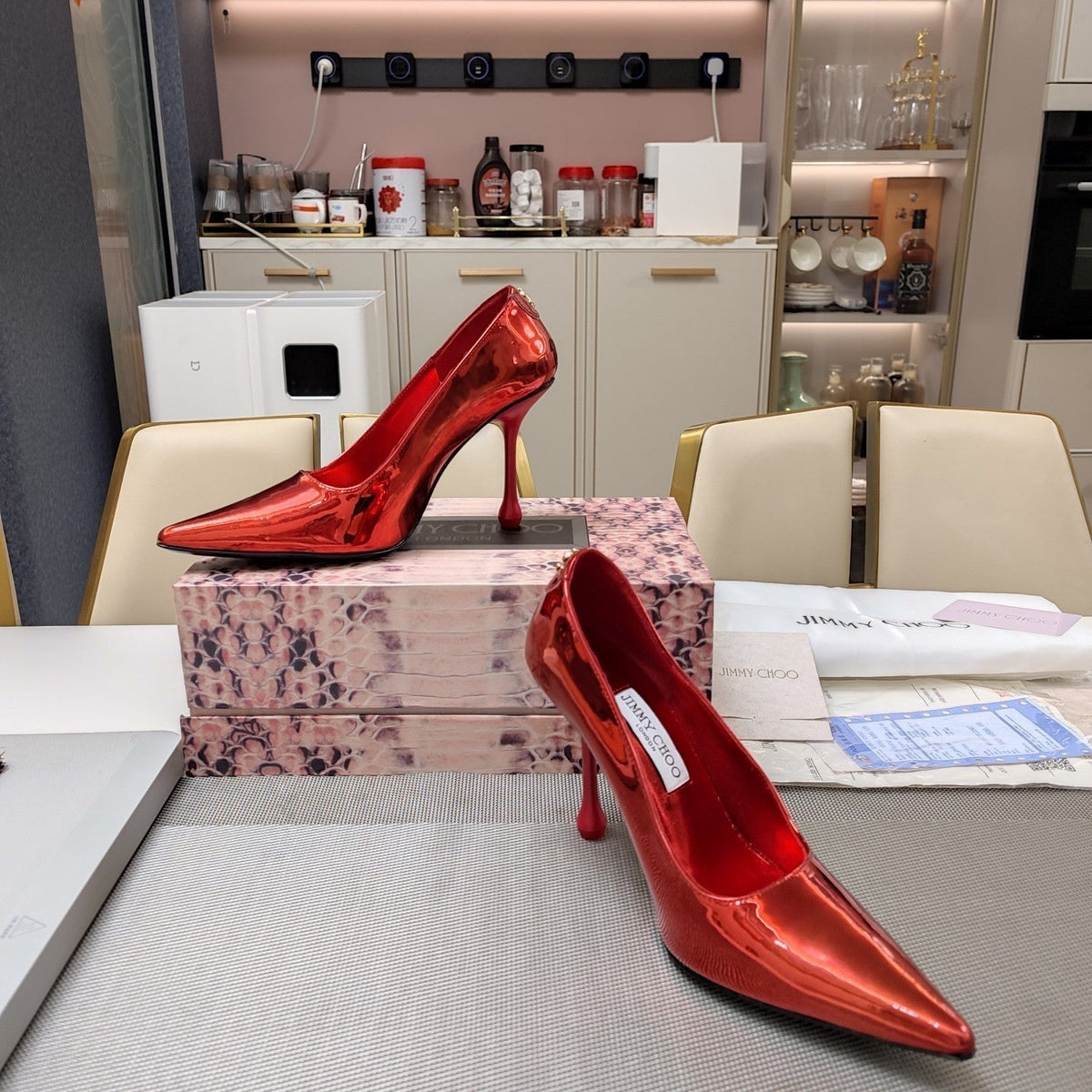 Jimmy 25 Love 100 Pump Red Patent Leather 240039