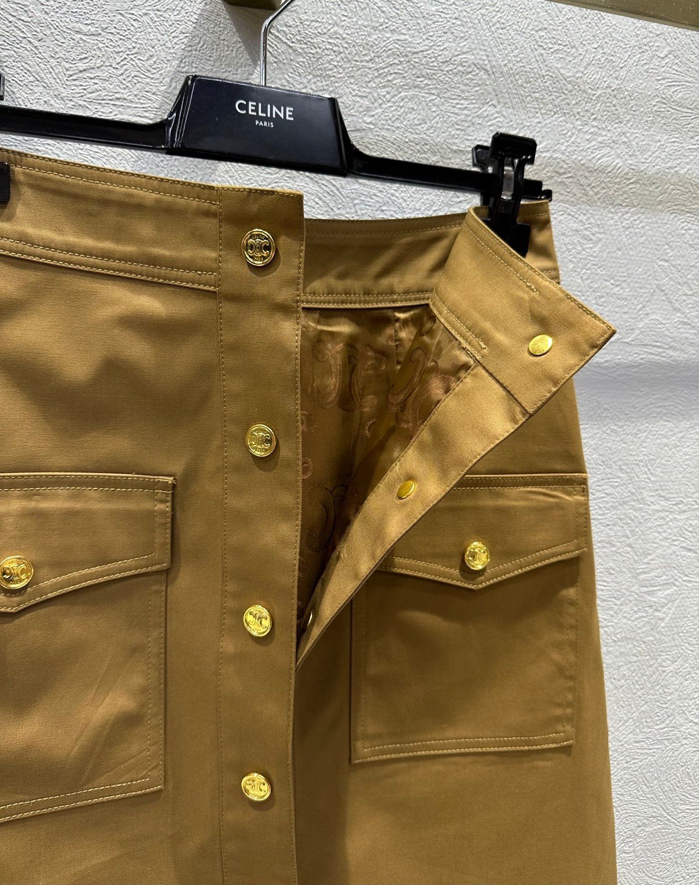Celine 25 Skirt Tan Cotton