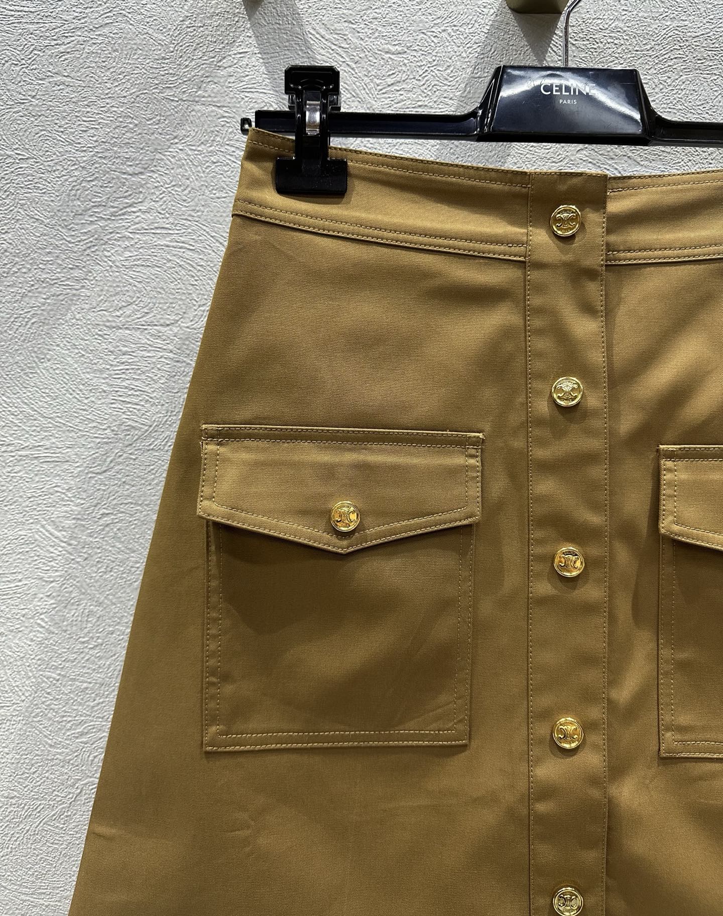 Celine 25 Skirt Tan Cotton