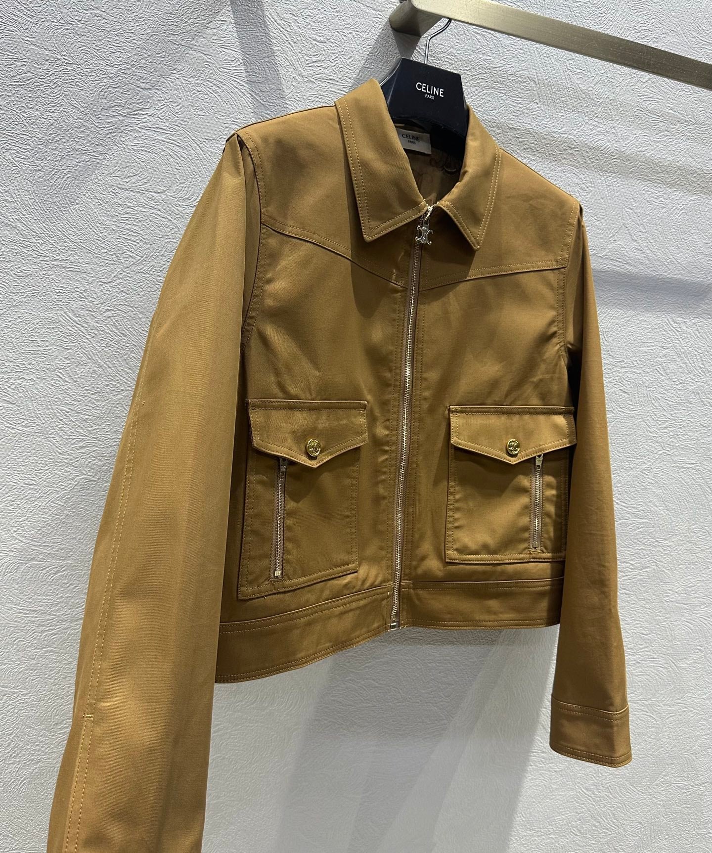 Celine 25 Jacket Tan Cotton
