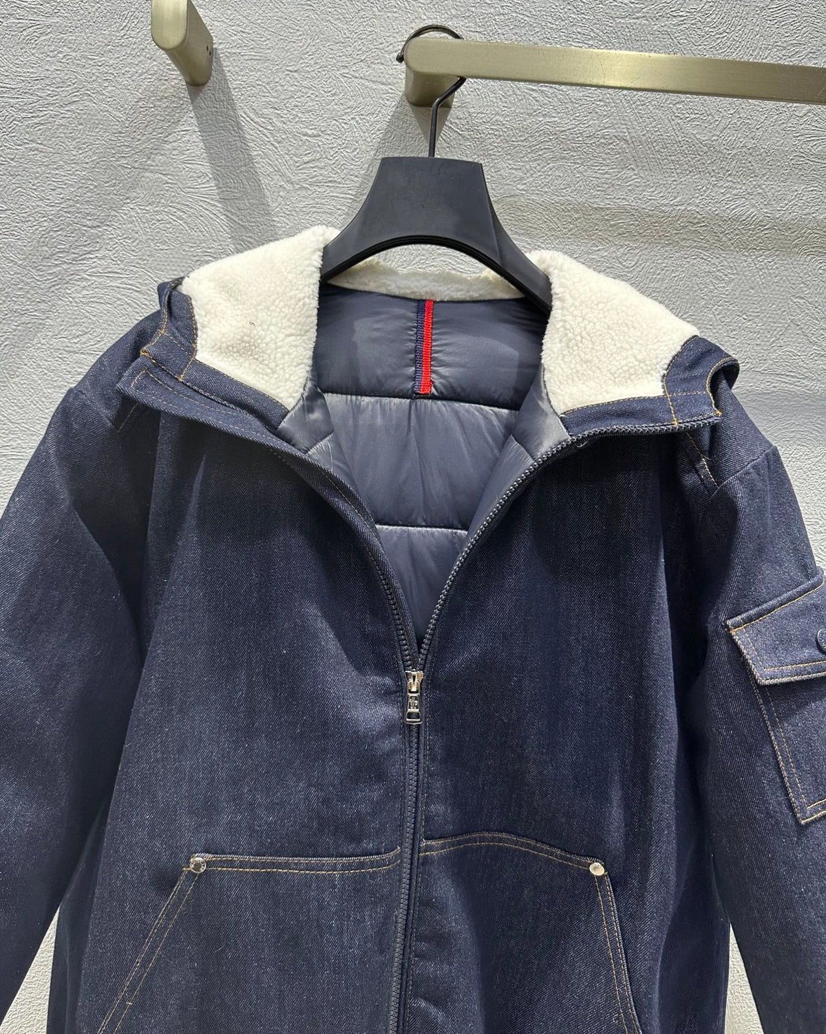 Moncler 2025 Enfant Nicolau Hooded Jacket Blue Denim Down