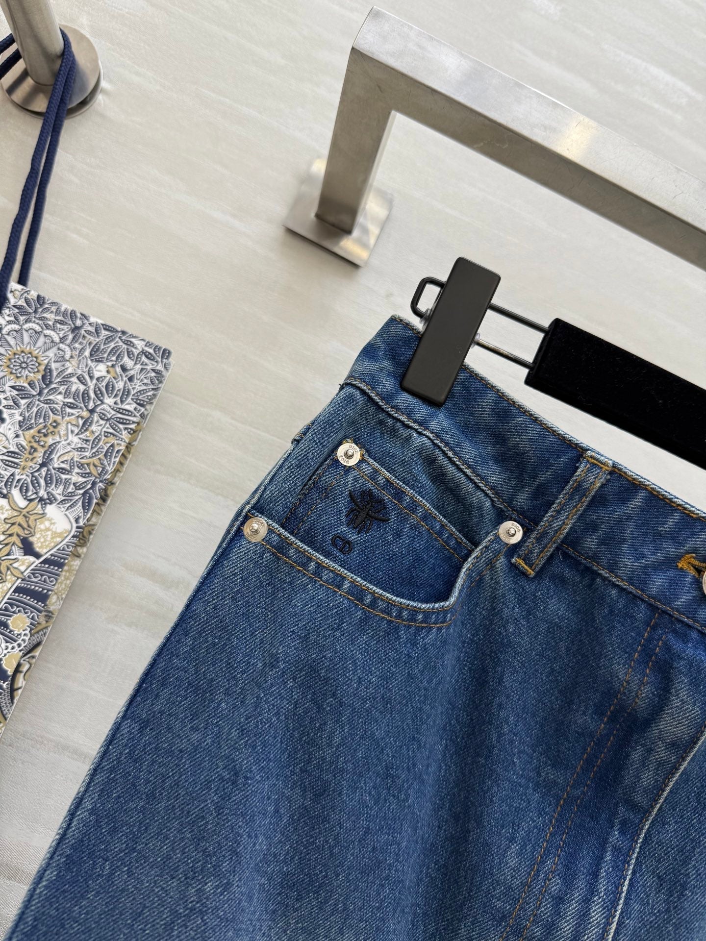 CD 25 Fishtail Denim Skirt Blue Cotton