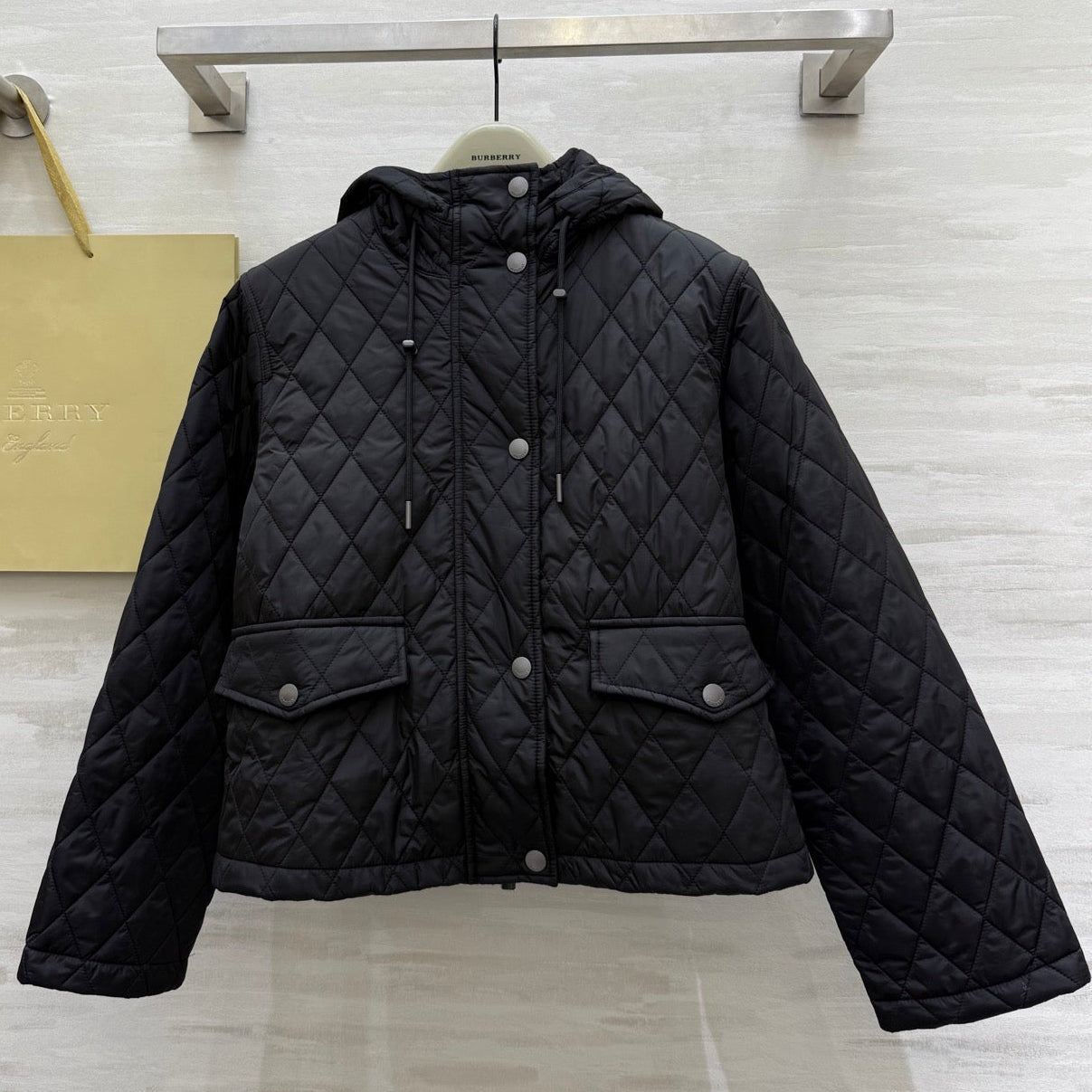 Burberry 25 Quilted Jacket Black Polyester Cotton