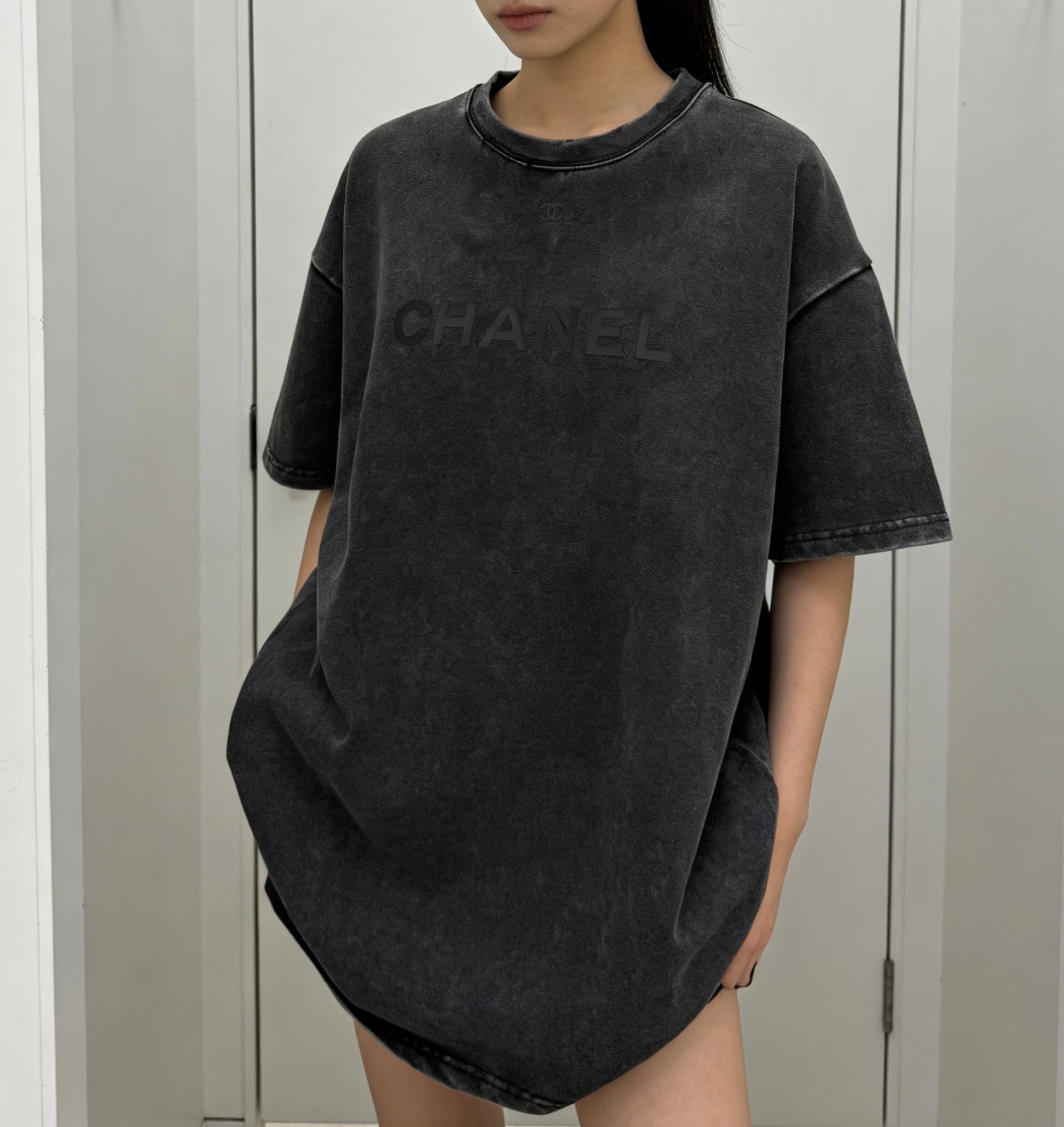 Chanel 2026 Washed T-Shirt Black Cotton 358608