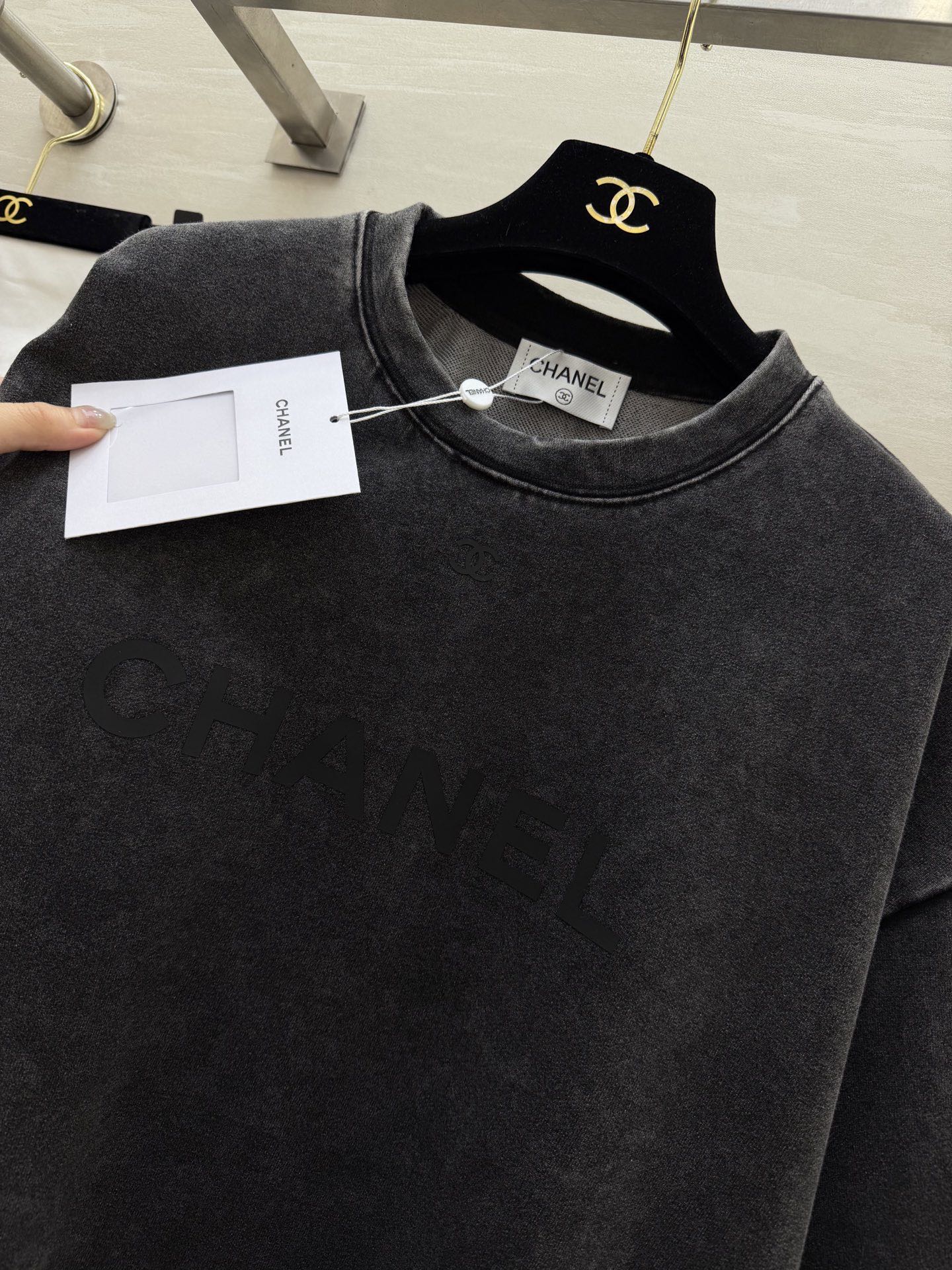 Chanel 2026 Washed T-Shirt Black Cotton 358608