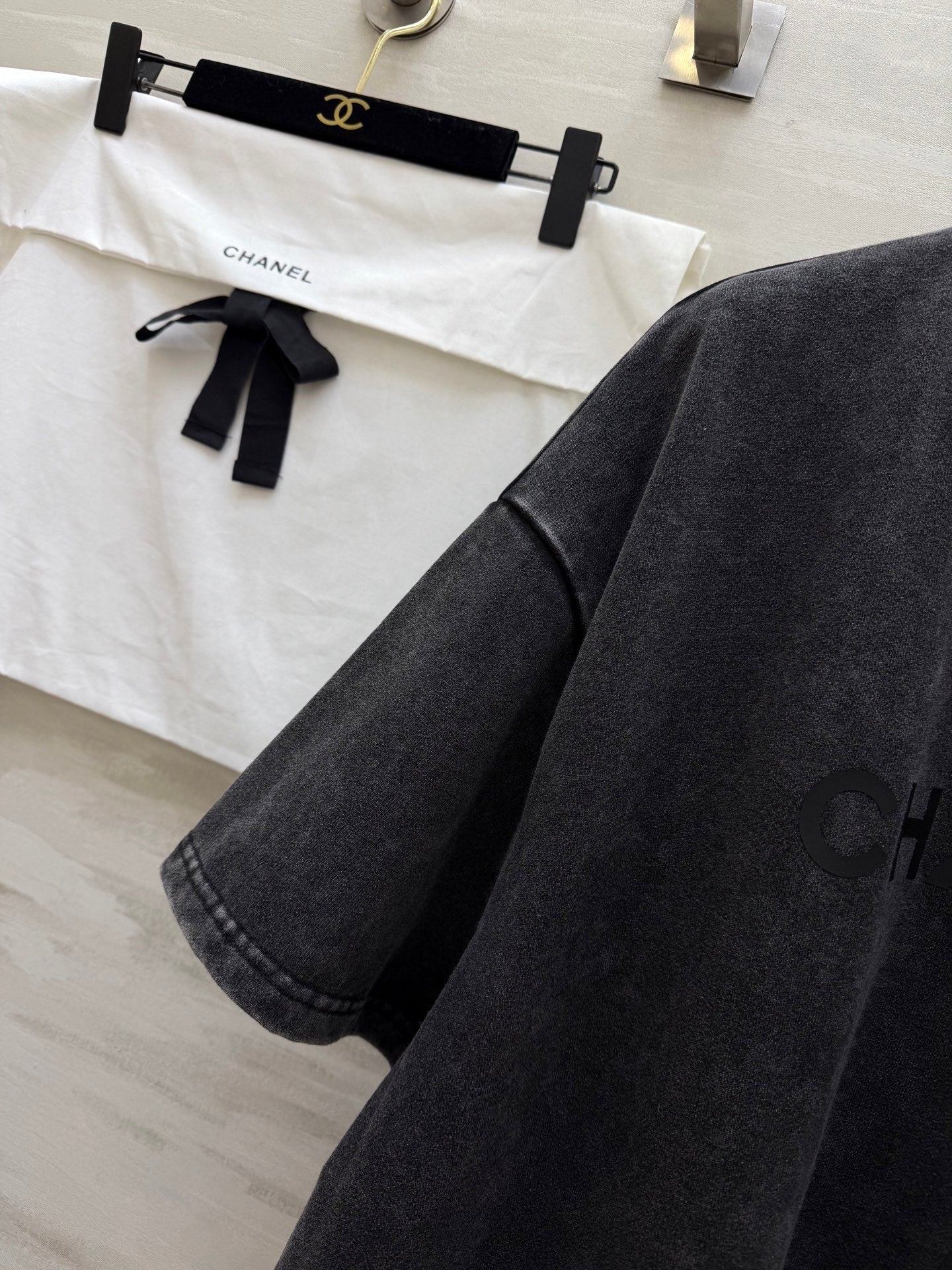 Chanel 2026 Washed T-Shirt Black Cotton 358608