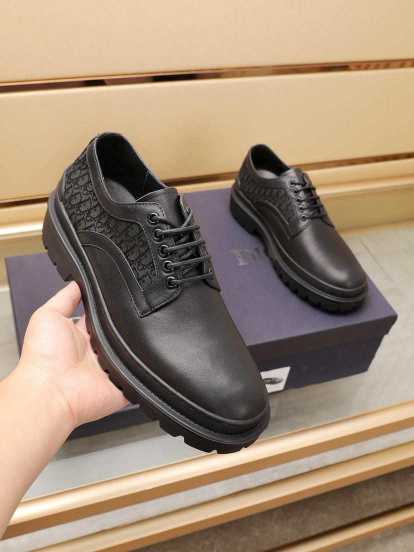 CD EXPLORER DERBY SHOE BLACK CALFSKIN JACQUARD