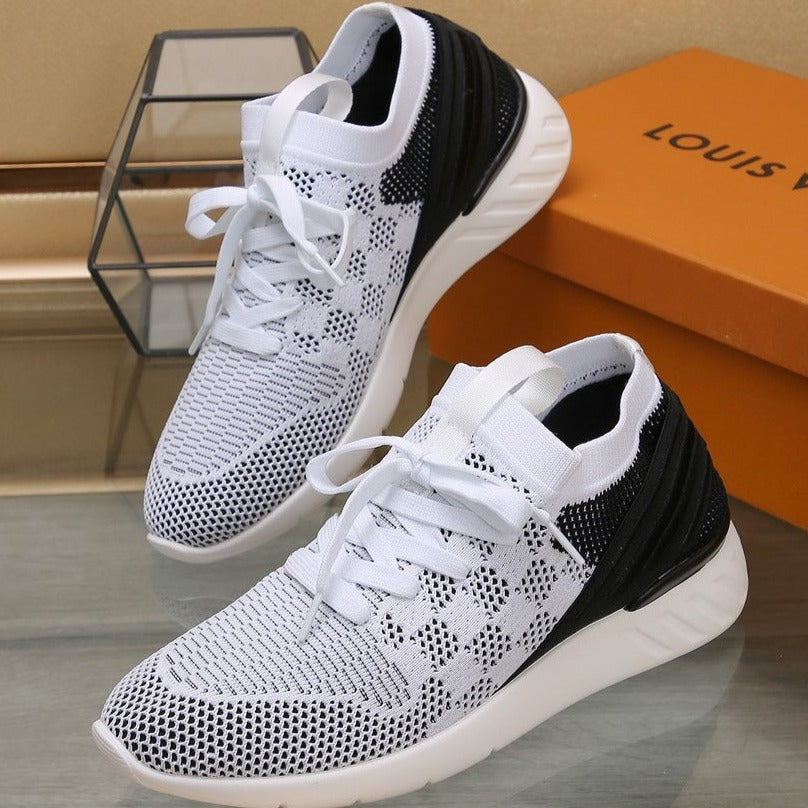 LV SNEAKERS IN WHITE MIX BLACK MESH FABRIC