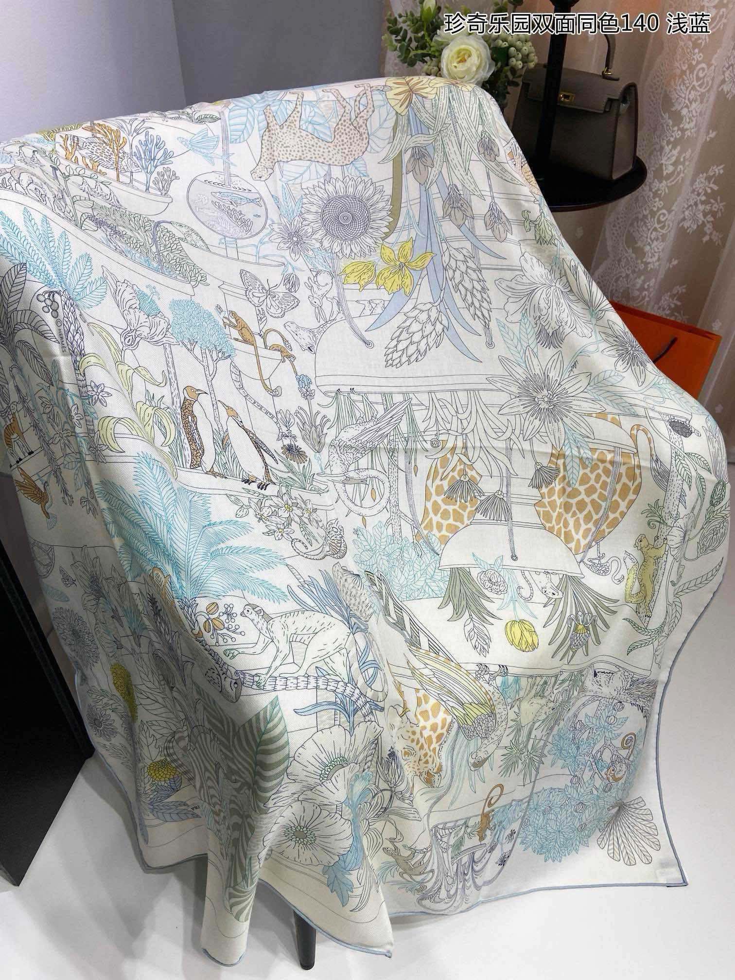 Precious Paradise Scarf 140 CM White Colorful Cashmere And Silk
