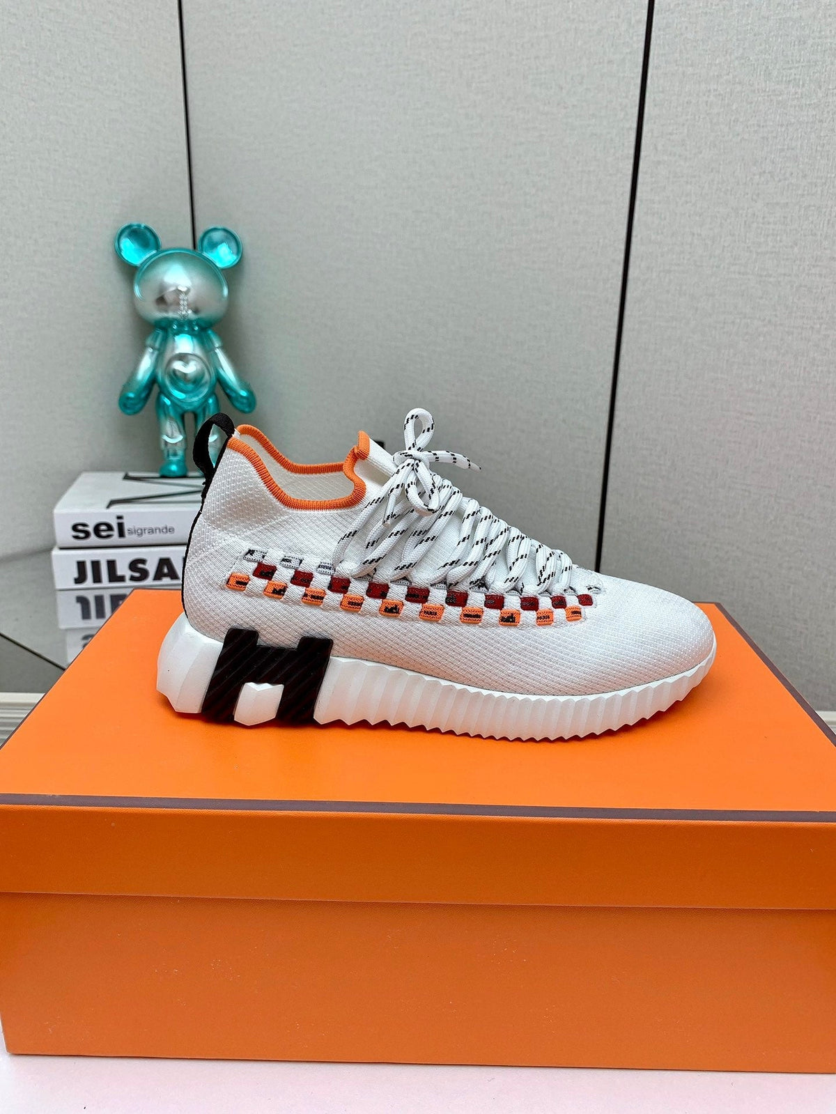 HM Flex slip-on sneaker In White Woven Fabric 106316