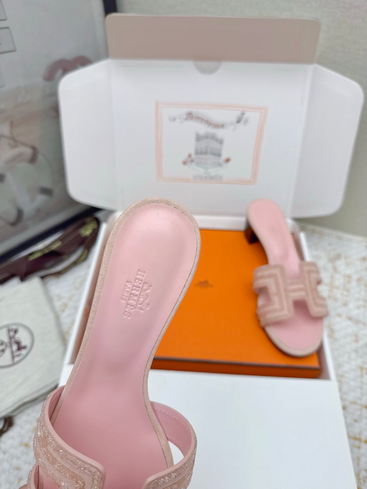 HM 26ss Oran Sandals 50 Light Pink Cowhide 625229
