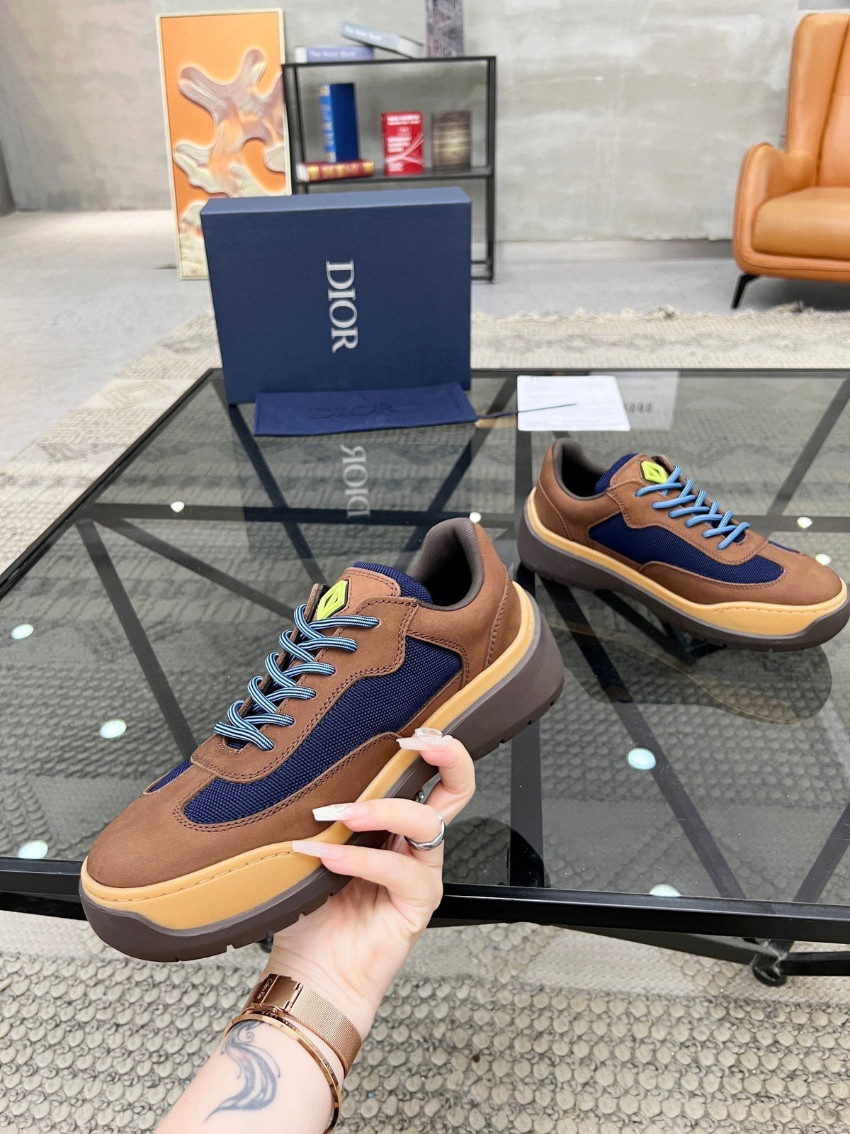 CD DEAN SNEAKER BROWN CALFSKIN