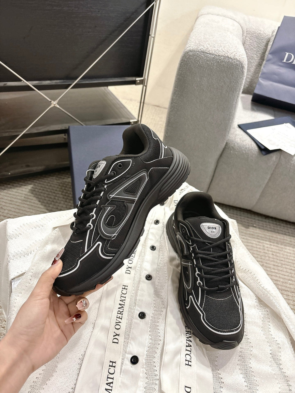 CD B30 Sneakers Black Technology Fabric 438325
