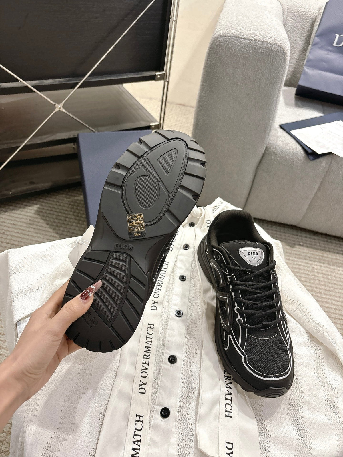 CD B30 Sneakers Black Technology Fabric 438325