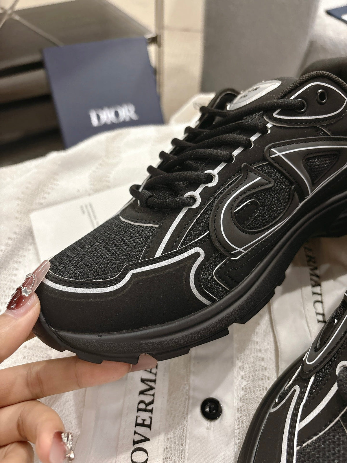 CD B30 Sneakers Black Technology Fabric 438325