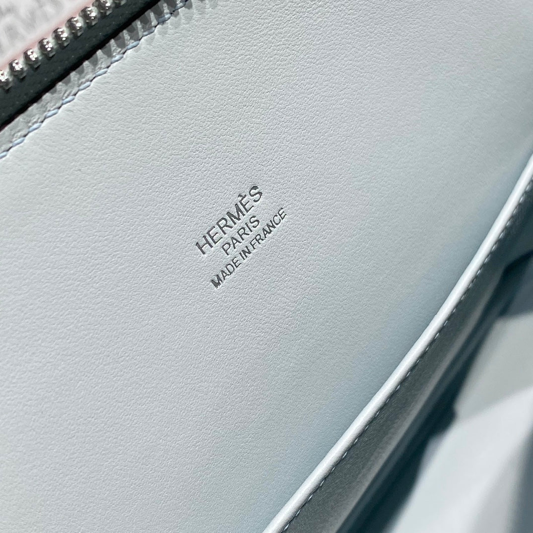 HM Bolide 25 Light Blue Epsom Leather Silver Hardware 237433