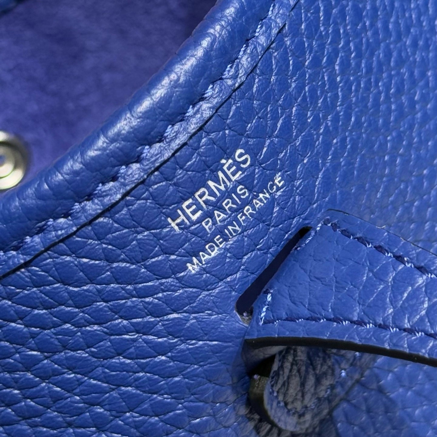Hermes Evelyn 18 Bag Electric Blue Epsom Leather 255533