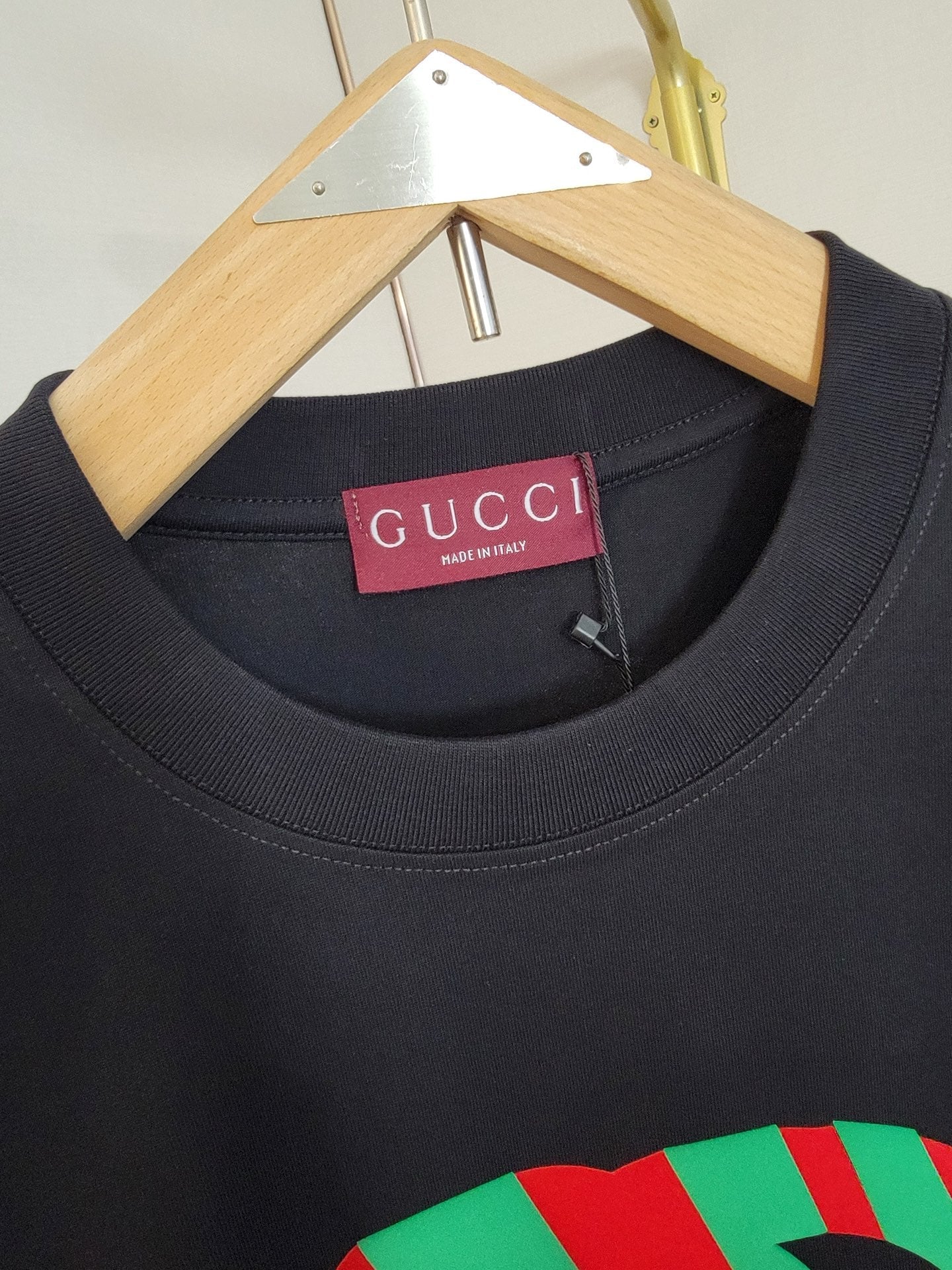 GC 2026 Men's 3D Letter T-Shirt Red And Green Cotton Fabric 699235