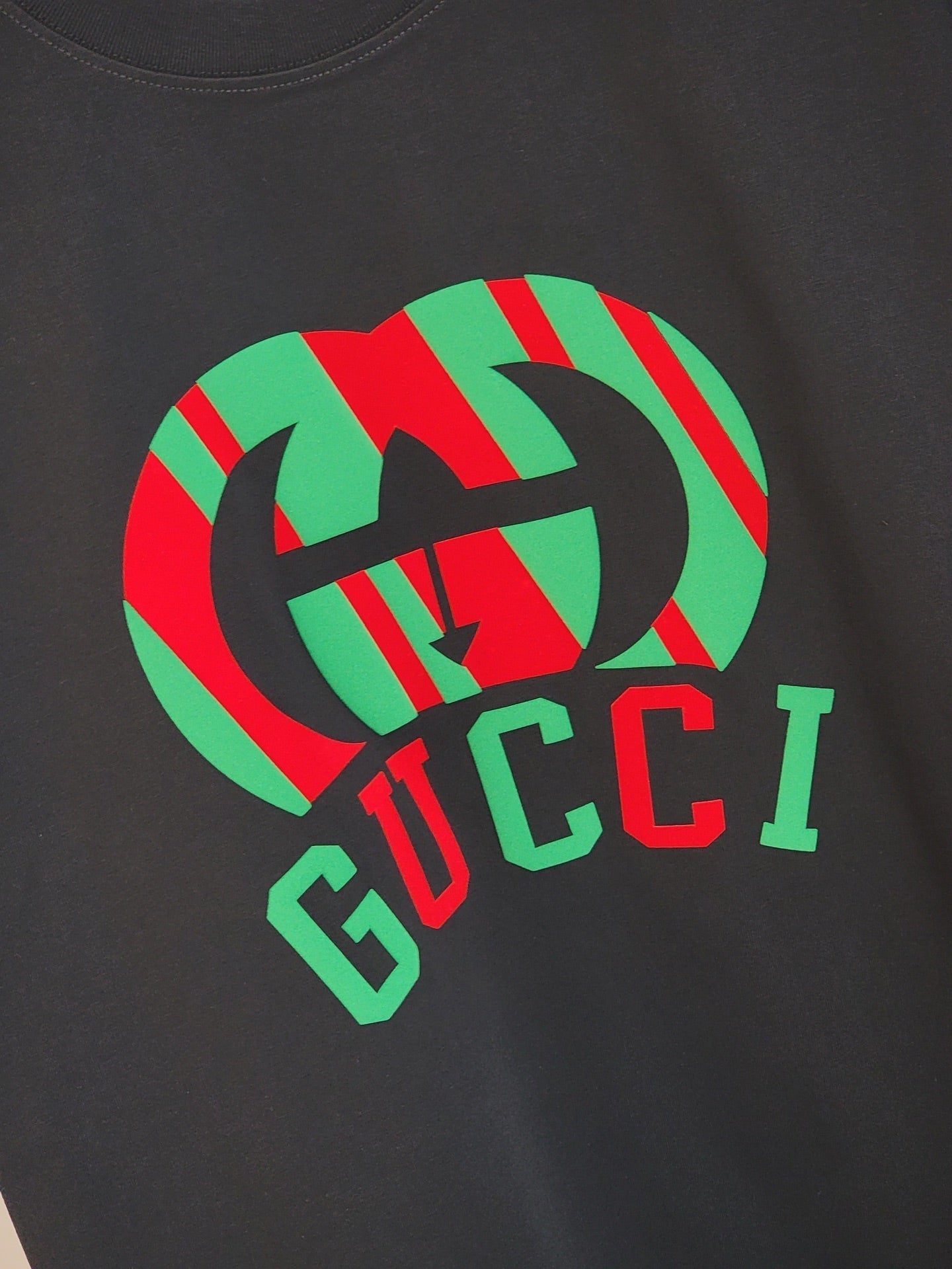 GC 2026 Men's 3D Letter T-Shirt Red And Green Cotton Fabric 699235