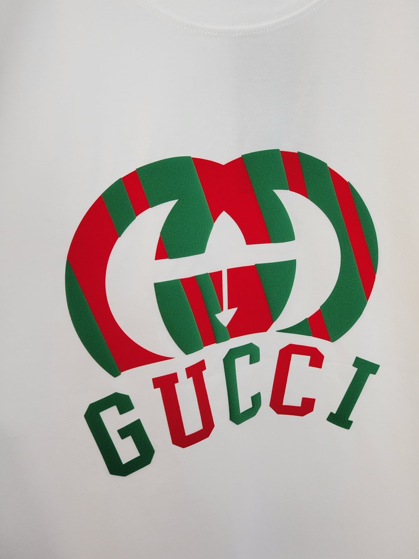 GC 2026 Men's 3D Letter T-Shirt Red And Green Cotton Fabric 699235