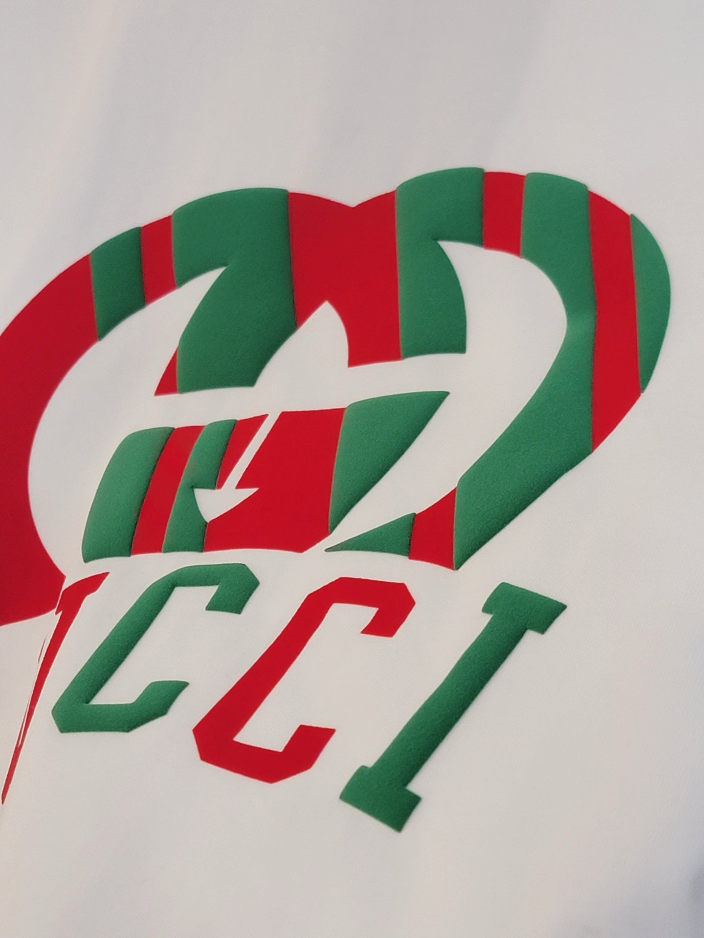 GC 2026 Men's 3D Letter T-Shirt Red And Green Cotton Fabric 699235