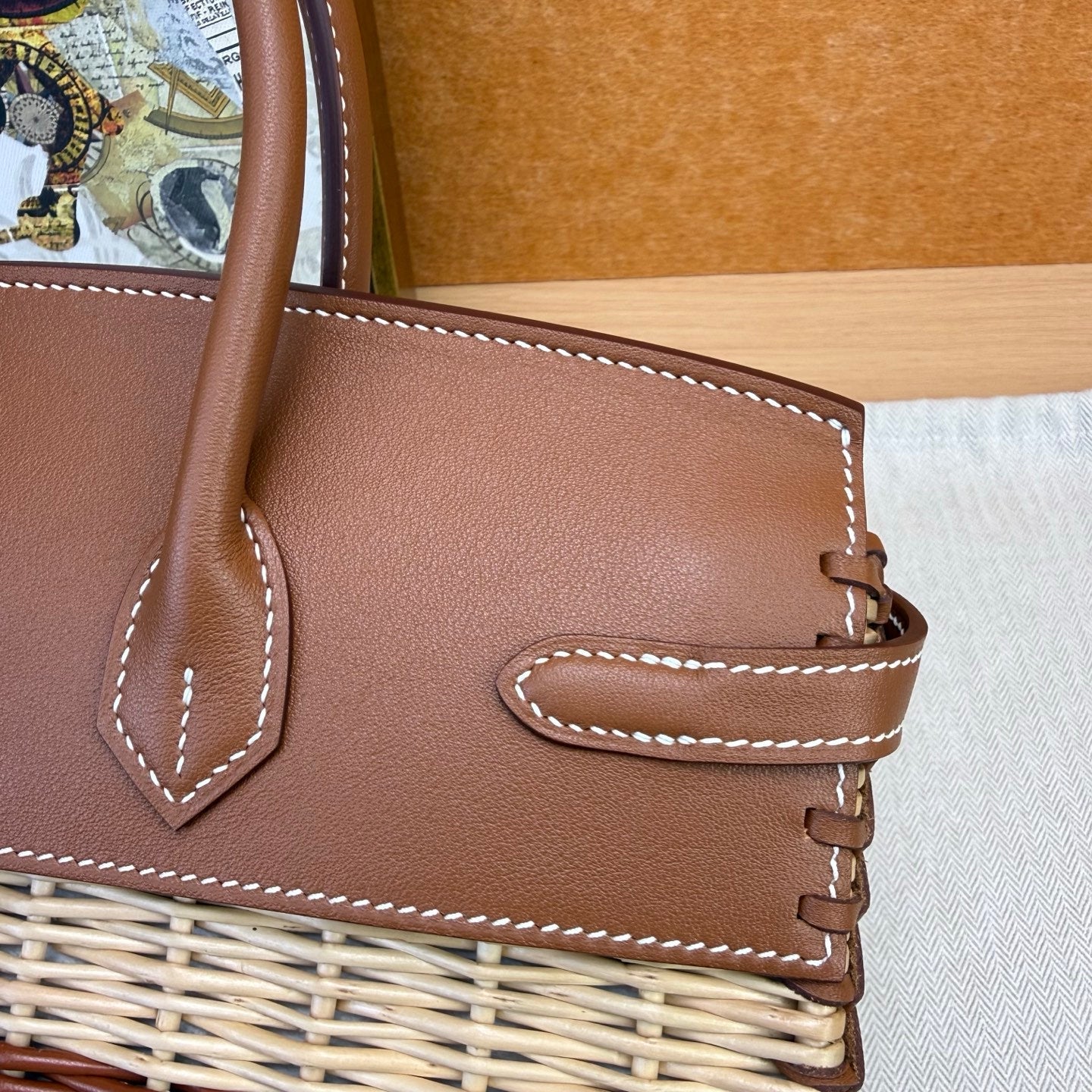 Hermes 2026 Birkin Picnic Bag 25cm Wicker And Swift Leather