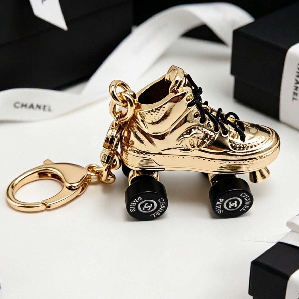 Chanel Gold Roller Skate Charm