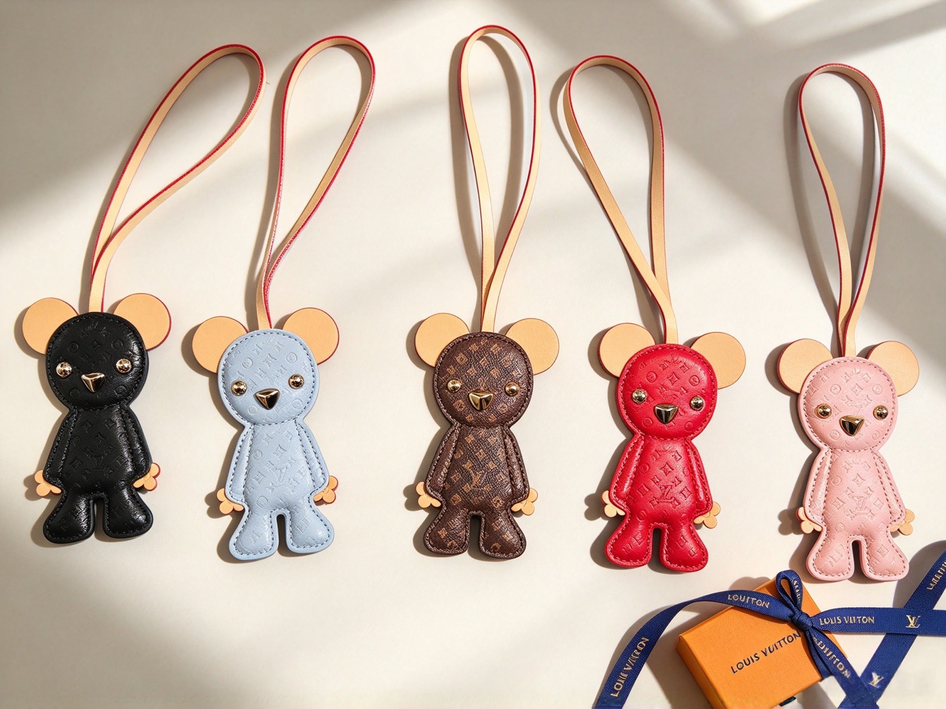 LV Cute Bear Leather Bag Charm